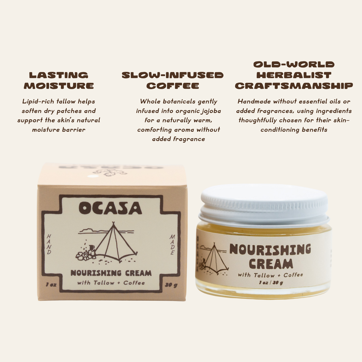 nourishing coffee-infused tallow cream