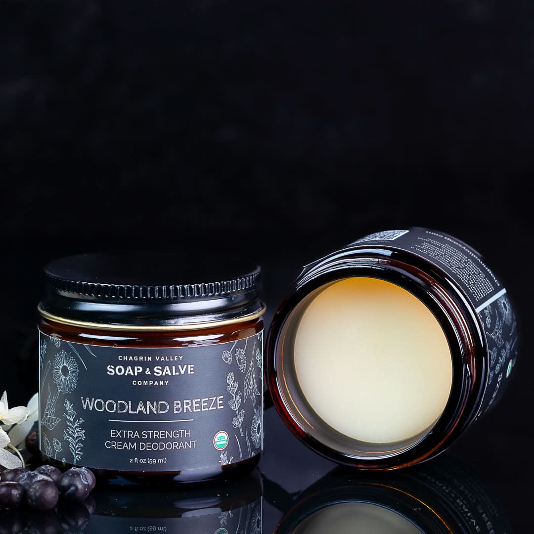 Chagrin Valley Soap & Salve Deodorant 2 fl oz Jar Deodorant Cream: Extra Strength Woodland Breeze
