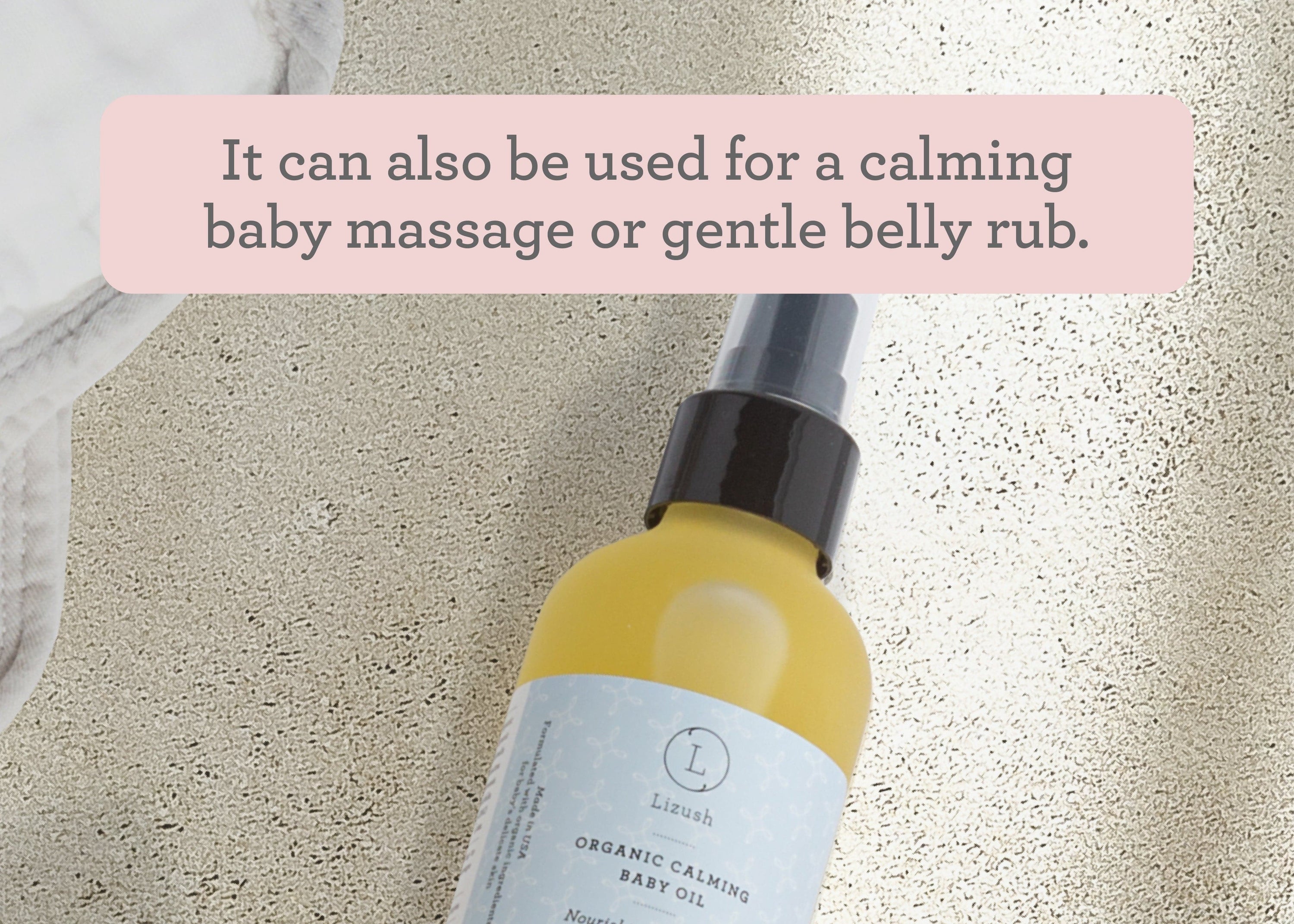 Lizush ORGANIC CALMING BABY OIL Nourishing, Soothing, Calming