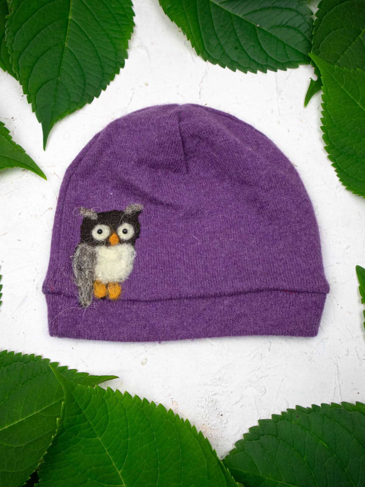 Ash & Rose hat Purple Owl Cashmere Hat - Child