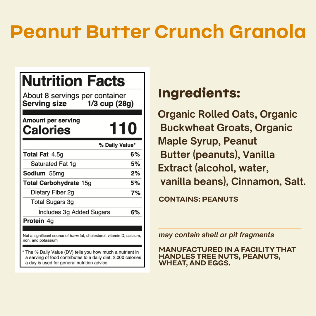 Rooted Living Peanut Butter Crunch Granola