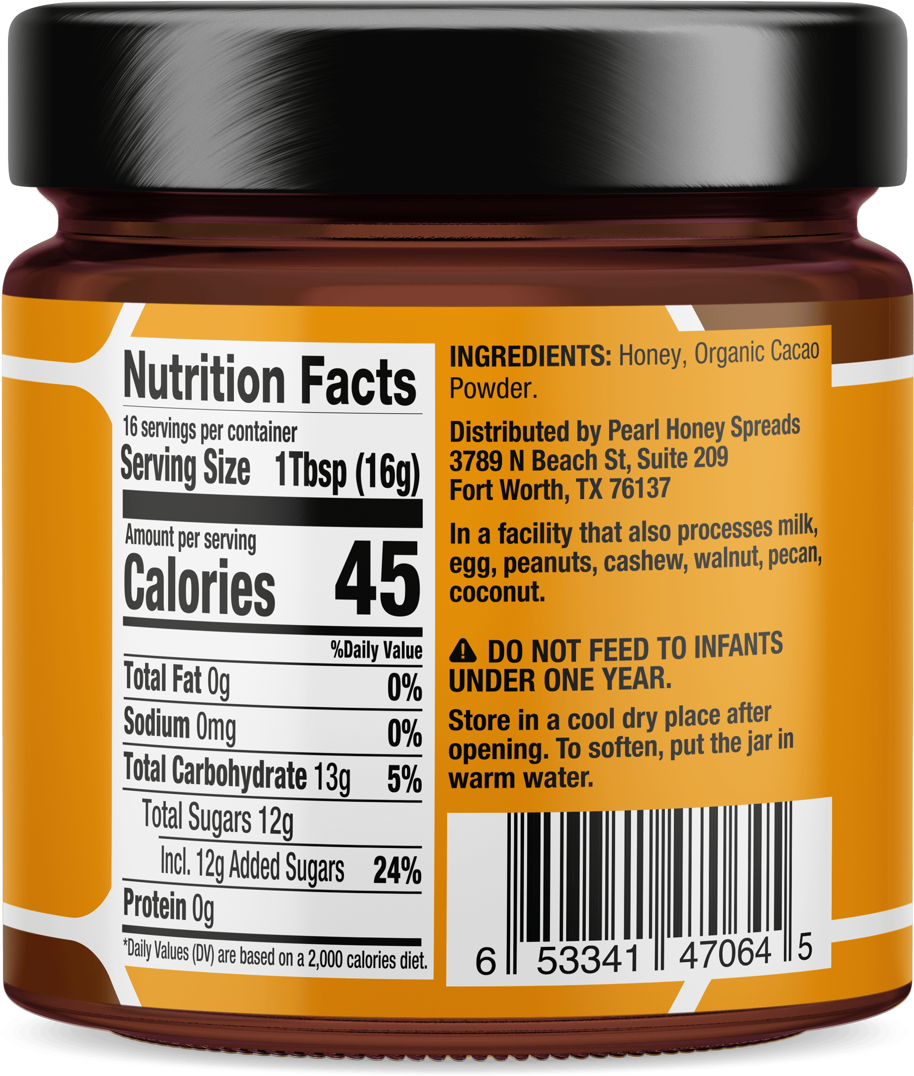Pearl Honey Spreads Cacao creamed honey