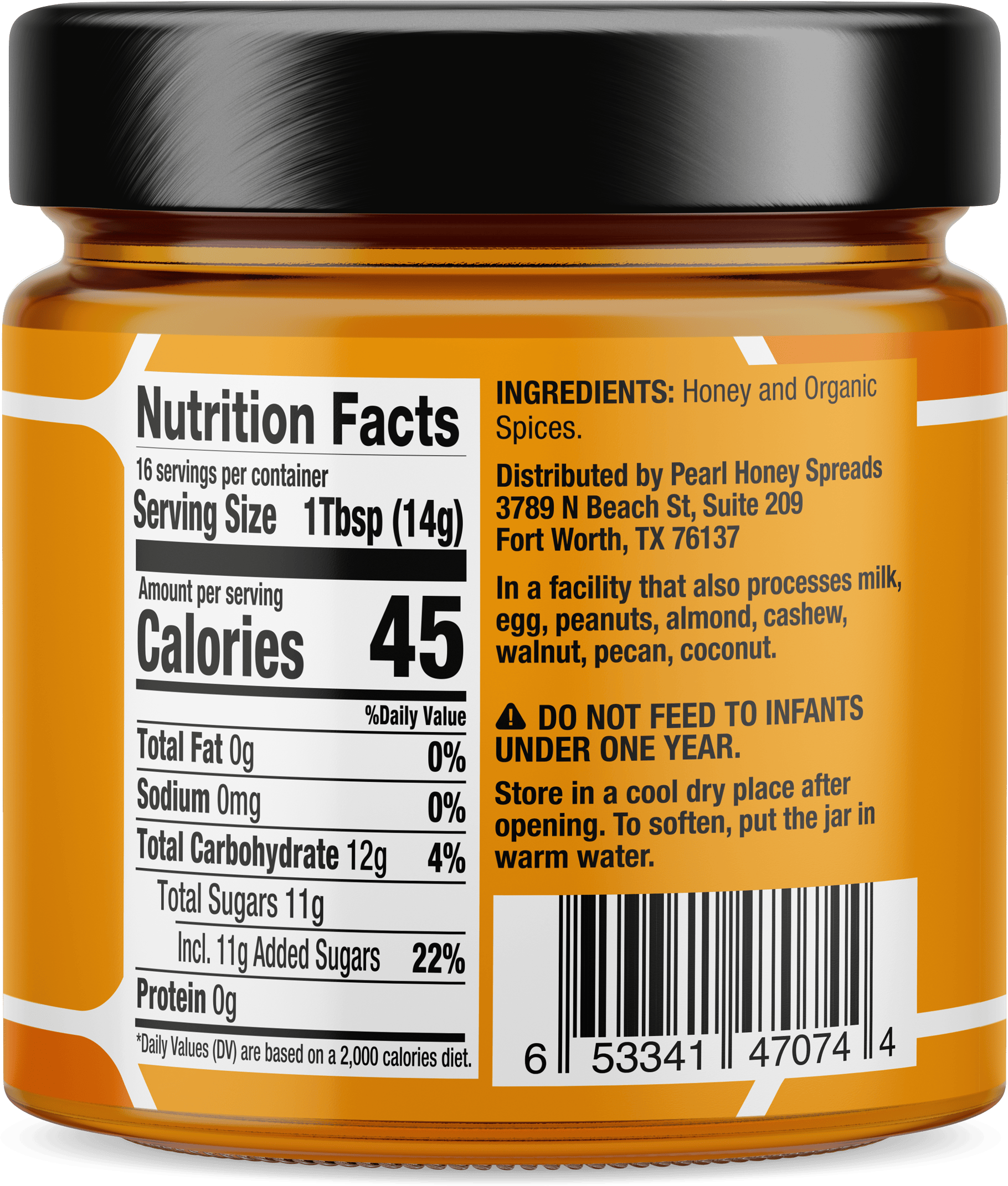 Pearl Honey Spreads Pumpkin spice creamed honey