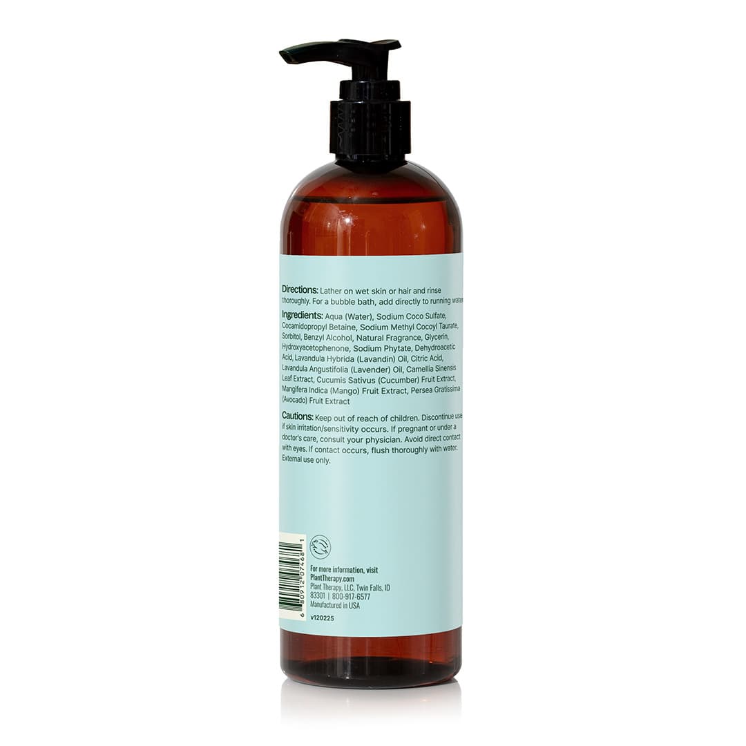 Plant Therapy Body Care 16 oz Sweet Lavender 3-in-1 Body Wash, Bubble Bath, Shampoo