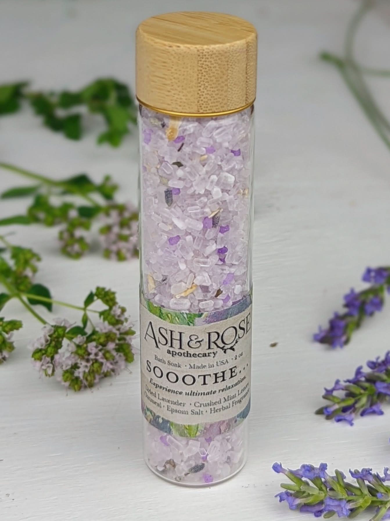 Ash & Rose bath soak SOOOTHE... Lavender Oatmeal Bath Soak Vial