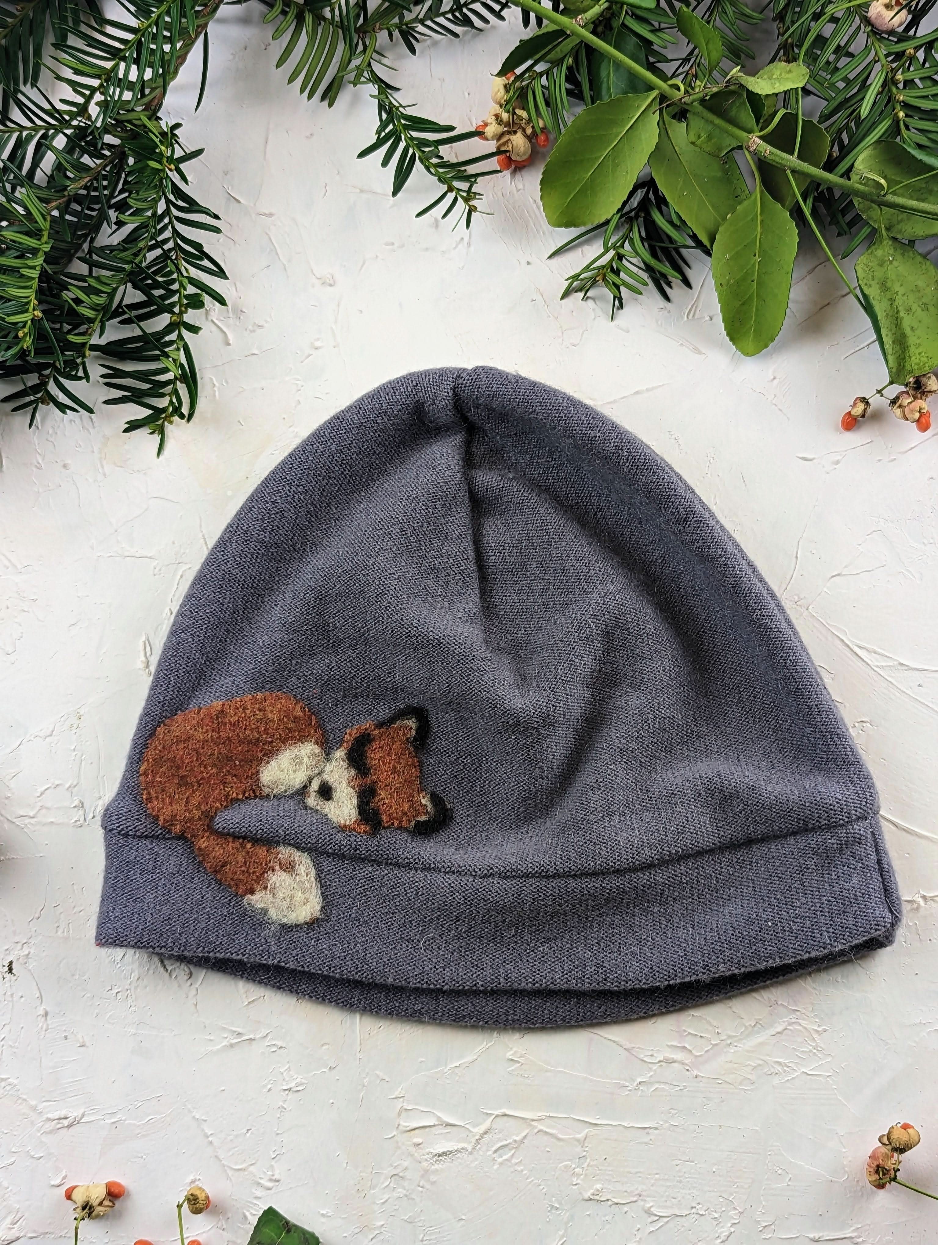 Sleeping Fox Cashmere Hat - Adult/Big Kid - My American Goods