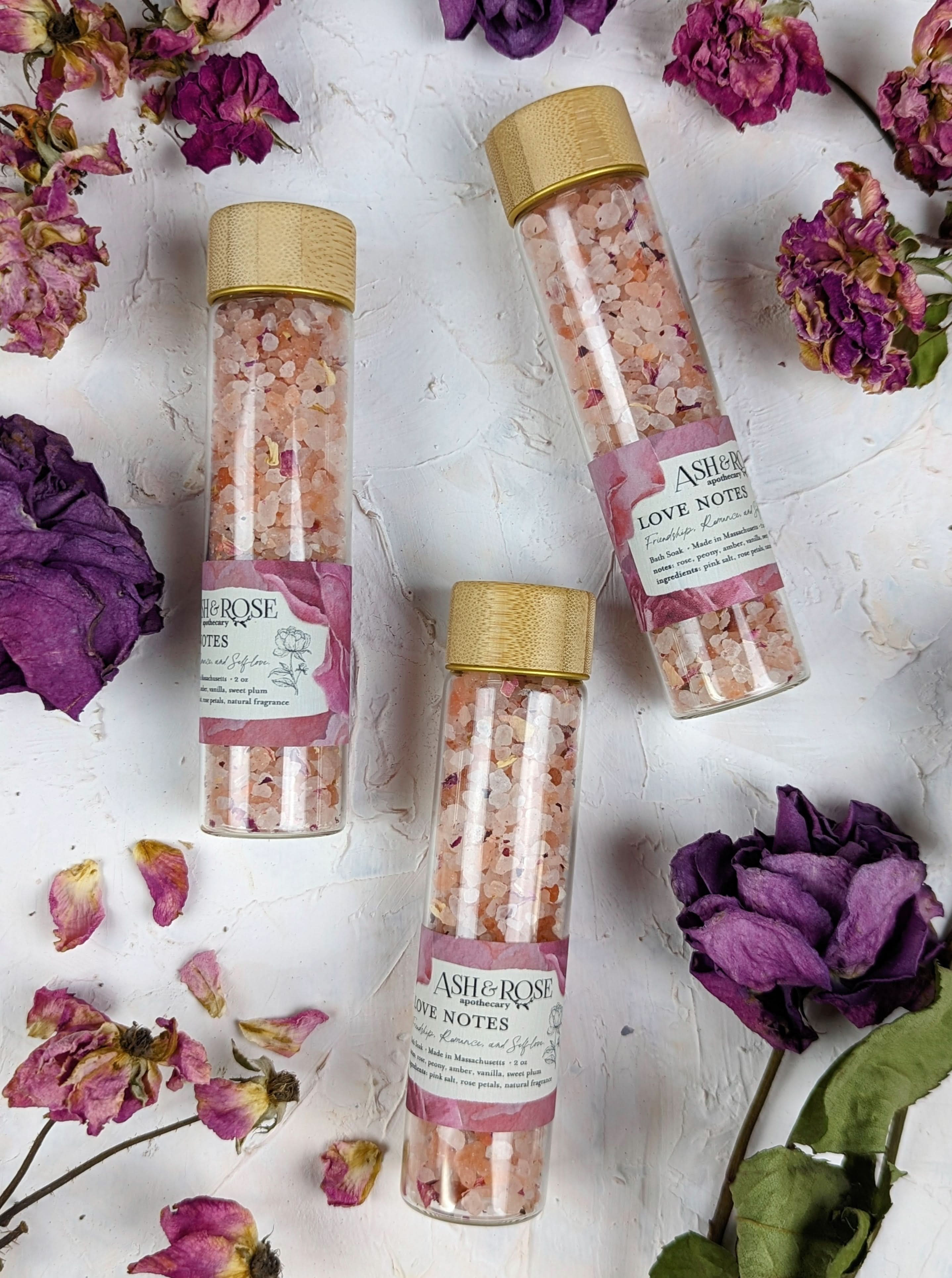 Ash & Rose bath soak LOVE NOTES Bath Soak Vial