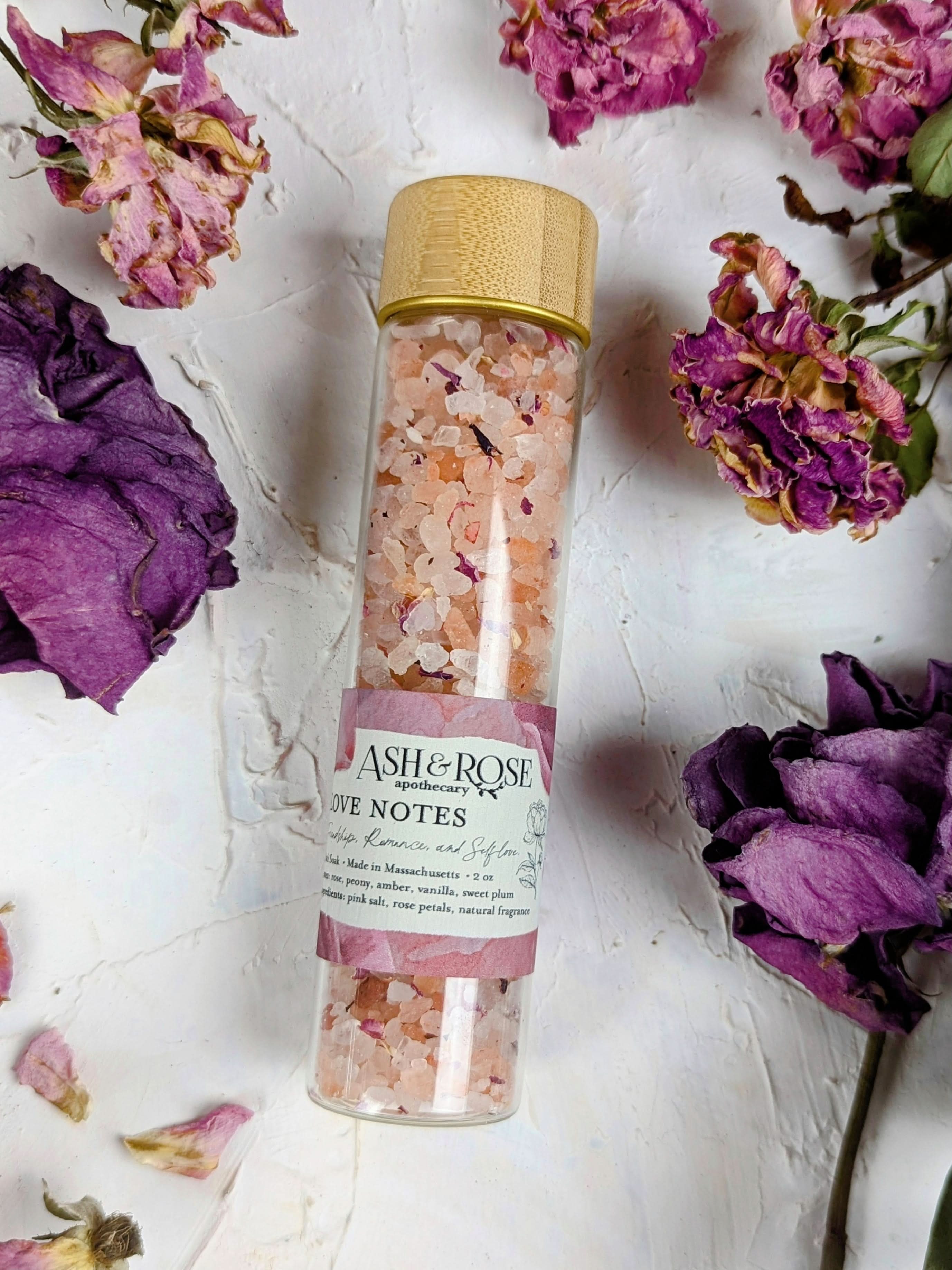 Ash & Rose bath soak LOVE NOTES Bath Soak Vial