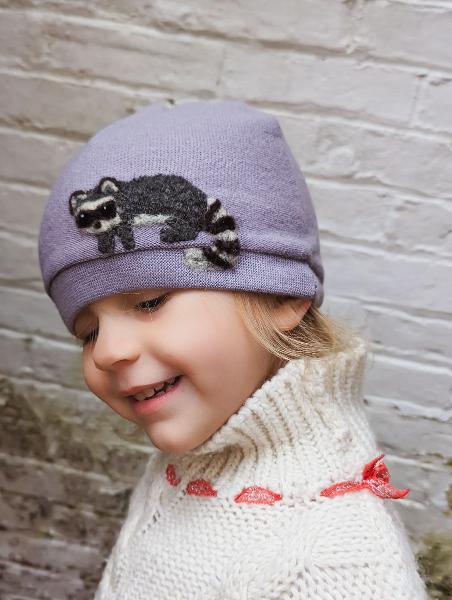 Ash & Rose hat Lavender Raccoon Cashmere Hat - Toddler