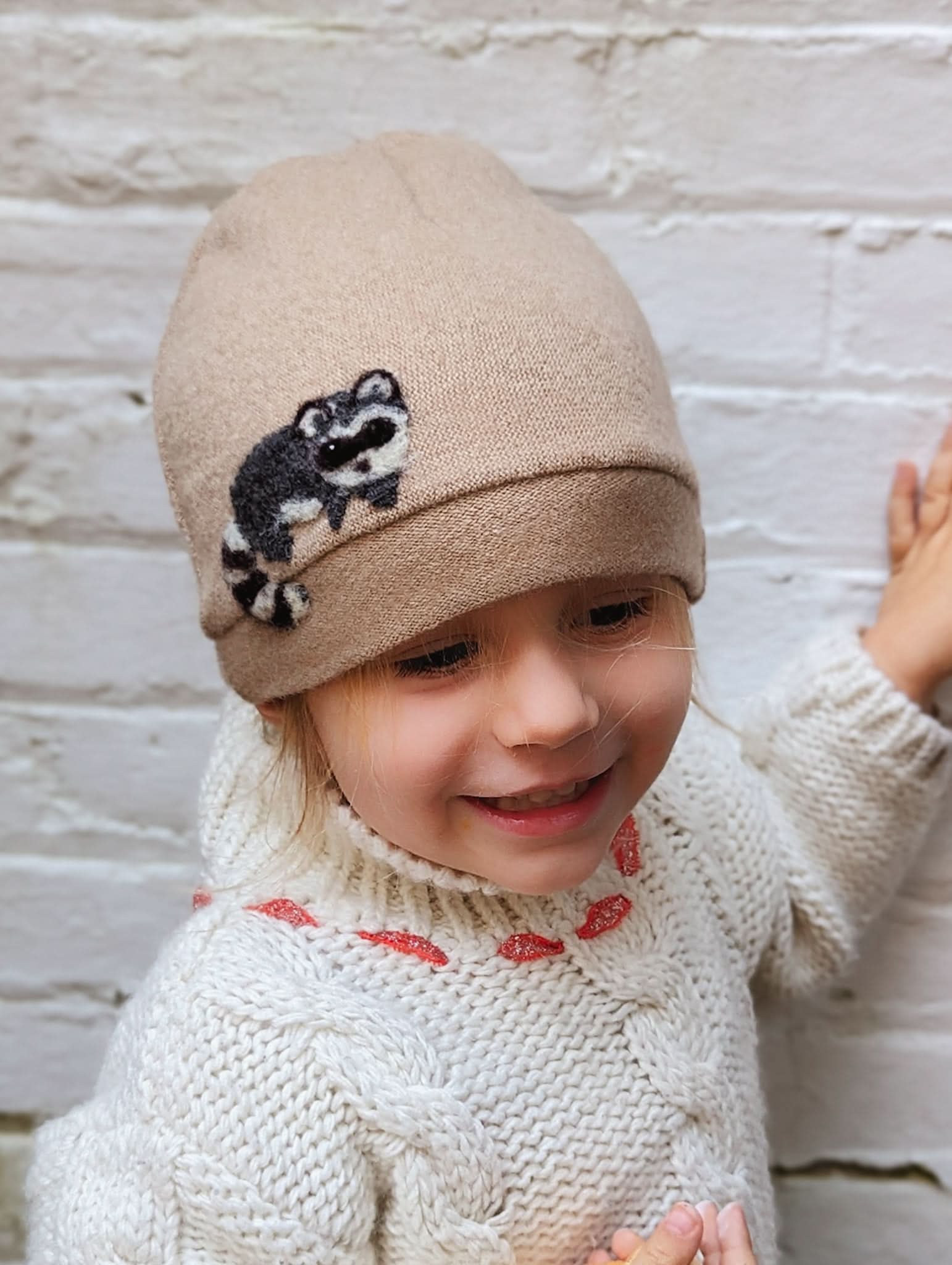 Ash & Rose hat Sand Raccoon Cashmere Hat - Toddler