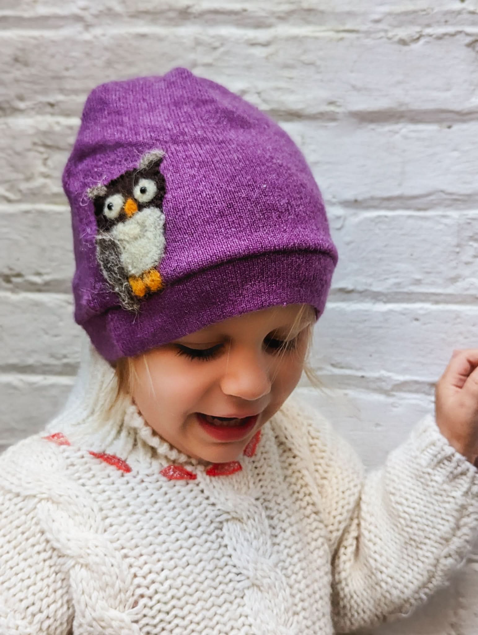 Owl Cashmere Hat - Toddler - My American Goods