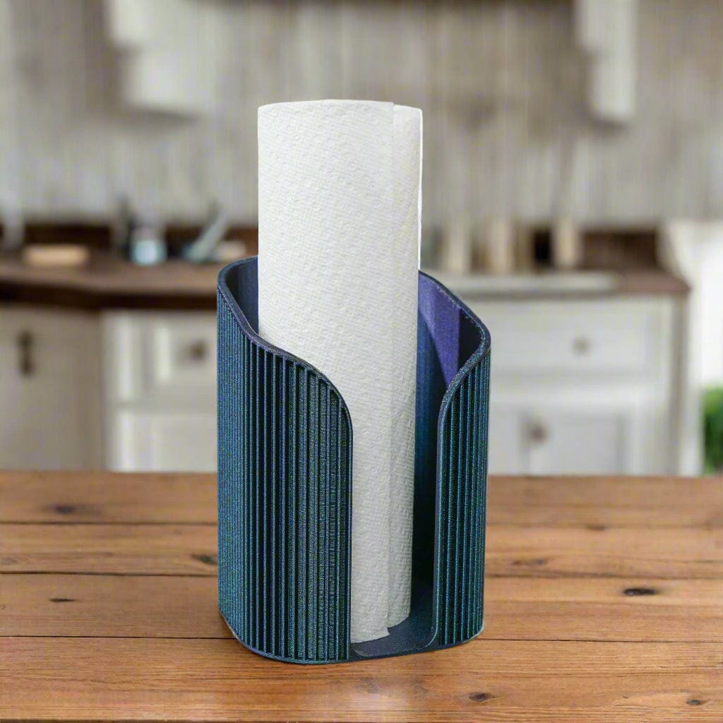 Rosebud HomeGoods Paper Towel Holder Galaxy Blue Mid-Century Ribbed Paper Towel Holder