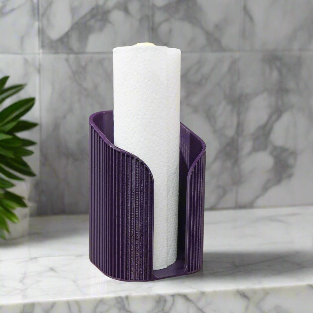 Rosebud HomeGoods Paper Towel Holder Majesty Purple Mid-Century Ribbed Paper Towel Holder