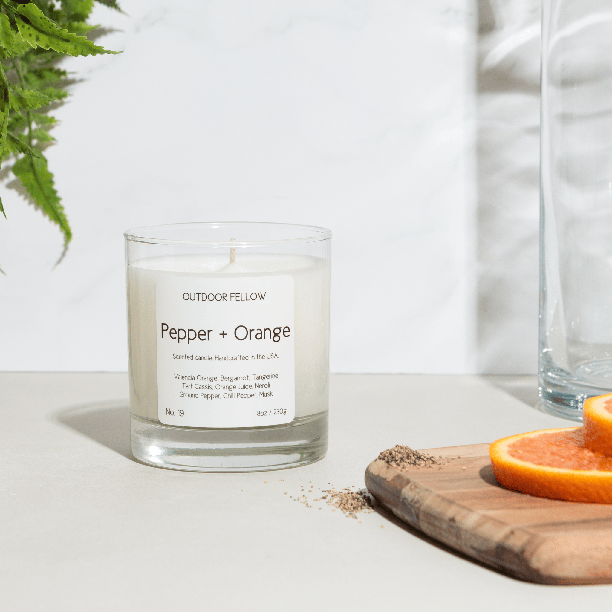 Outdoor Fellow Candles Pepper and Orange Scented Candle