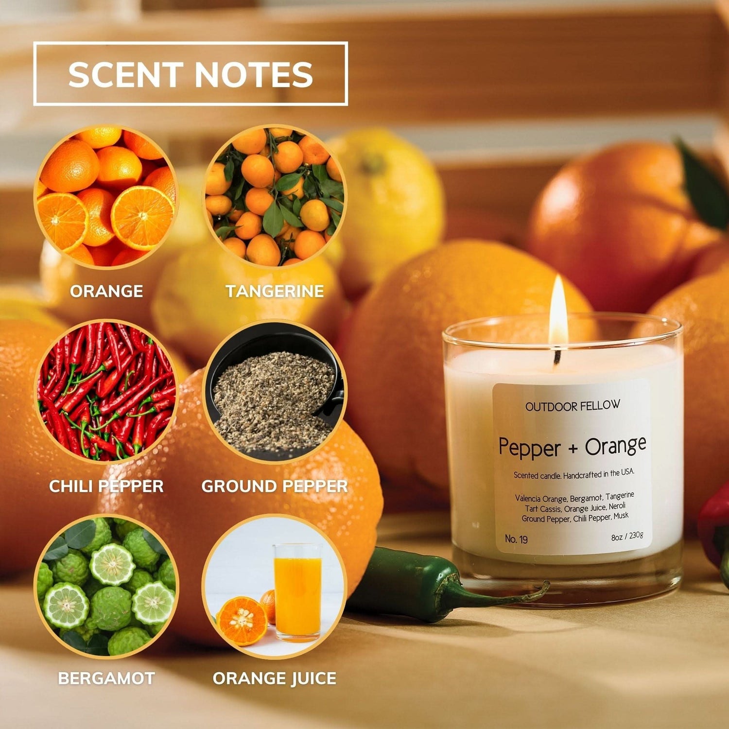 Pepper and Orange Scented Candle - My American Goods