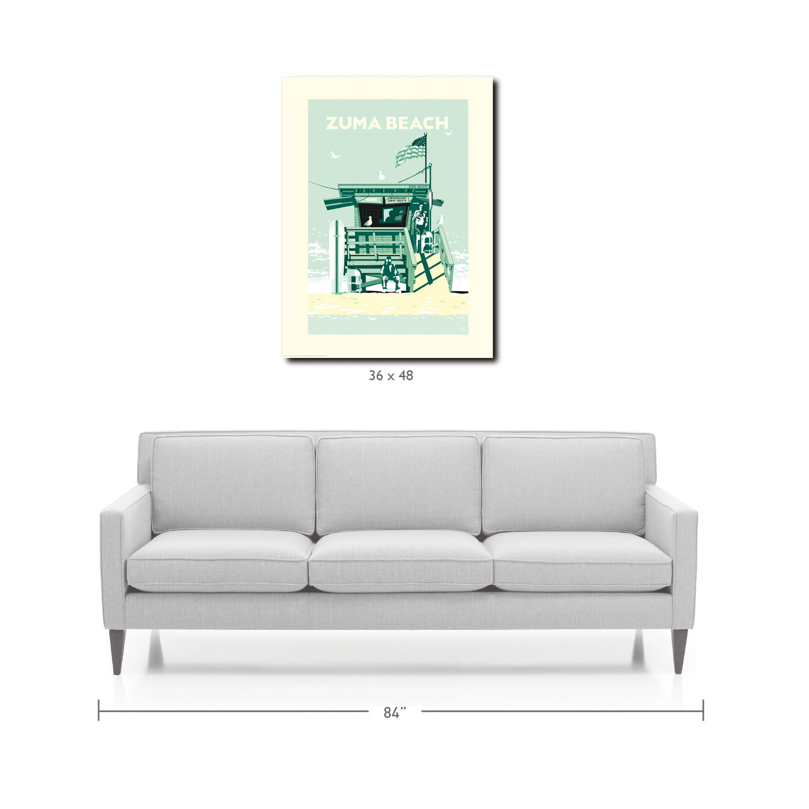 Landmark CA | Lifeguard Stand Zuma Beach Giclee Print - My American Goods