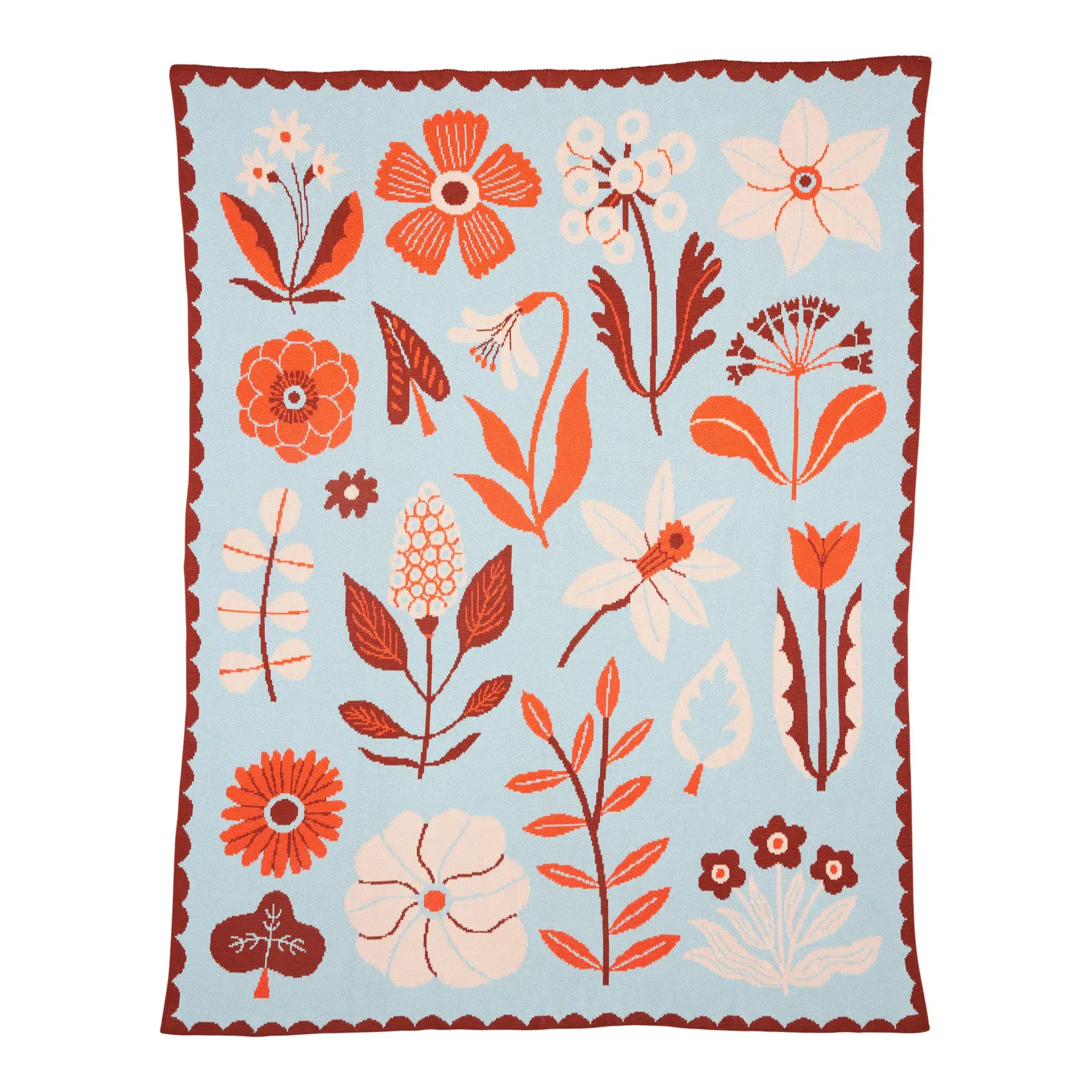 Biquette Throw Blanket Afternoon Sun in Organic Cotton Petals Throw Blanket