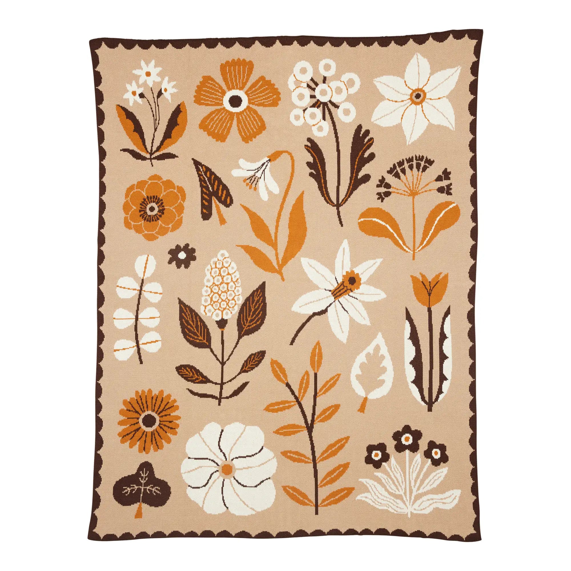 Biquette Throw Blanket Morning Light in Egyptian Cotton Petals Throw Blanket