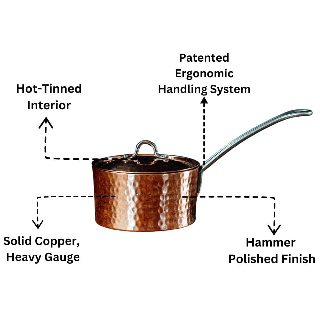Sertodo Pots & Pans Petite French Copper Butter Pot With Lid