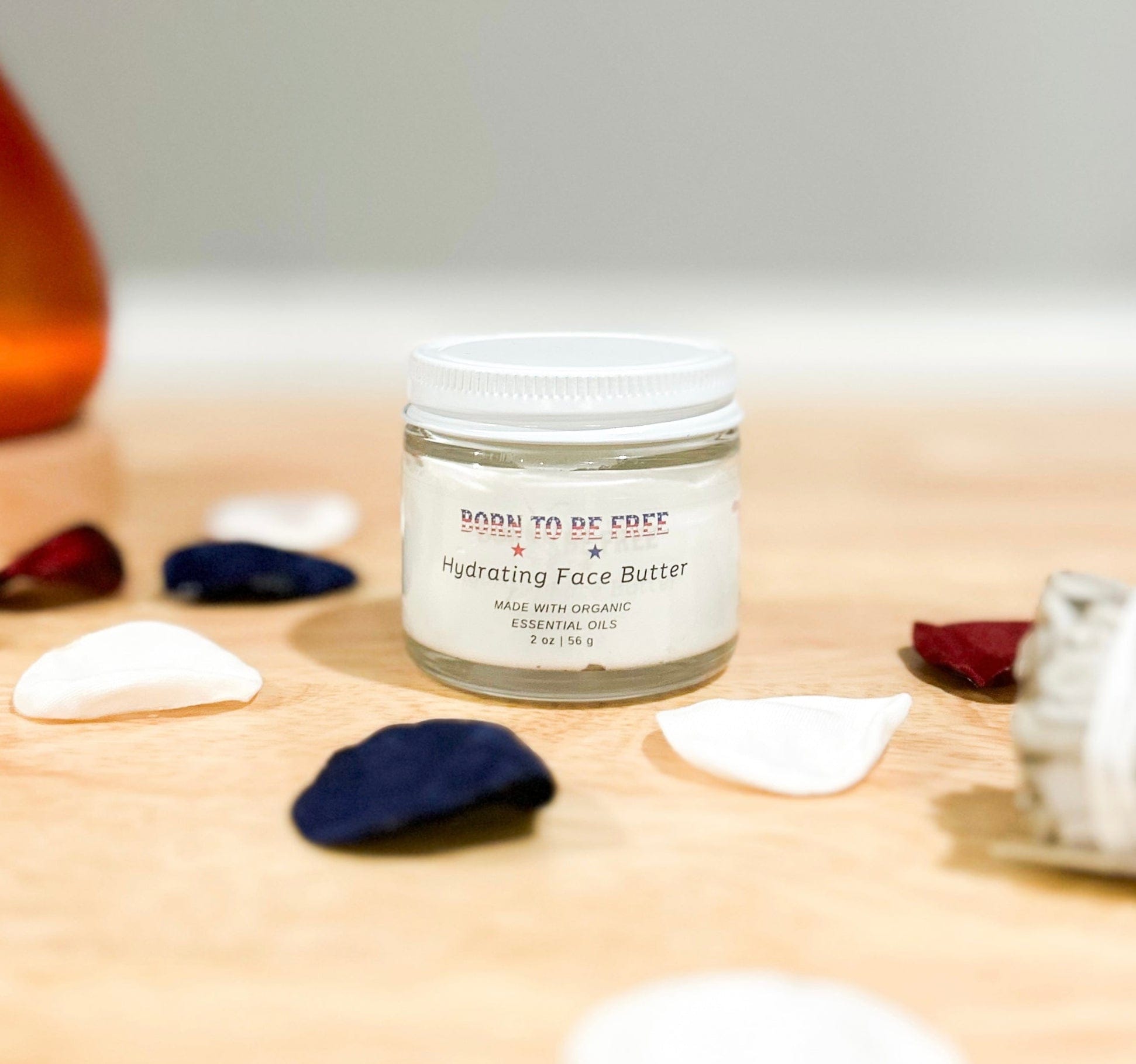 Born To Be Free Face cream 2 oz Glass Jar Hydrating Face Butter with Essential Oils