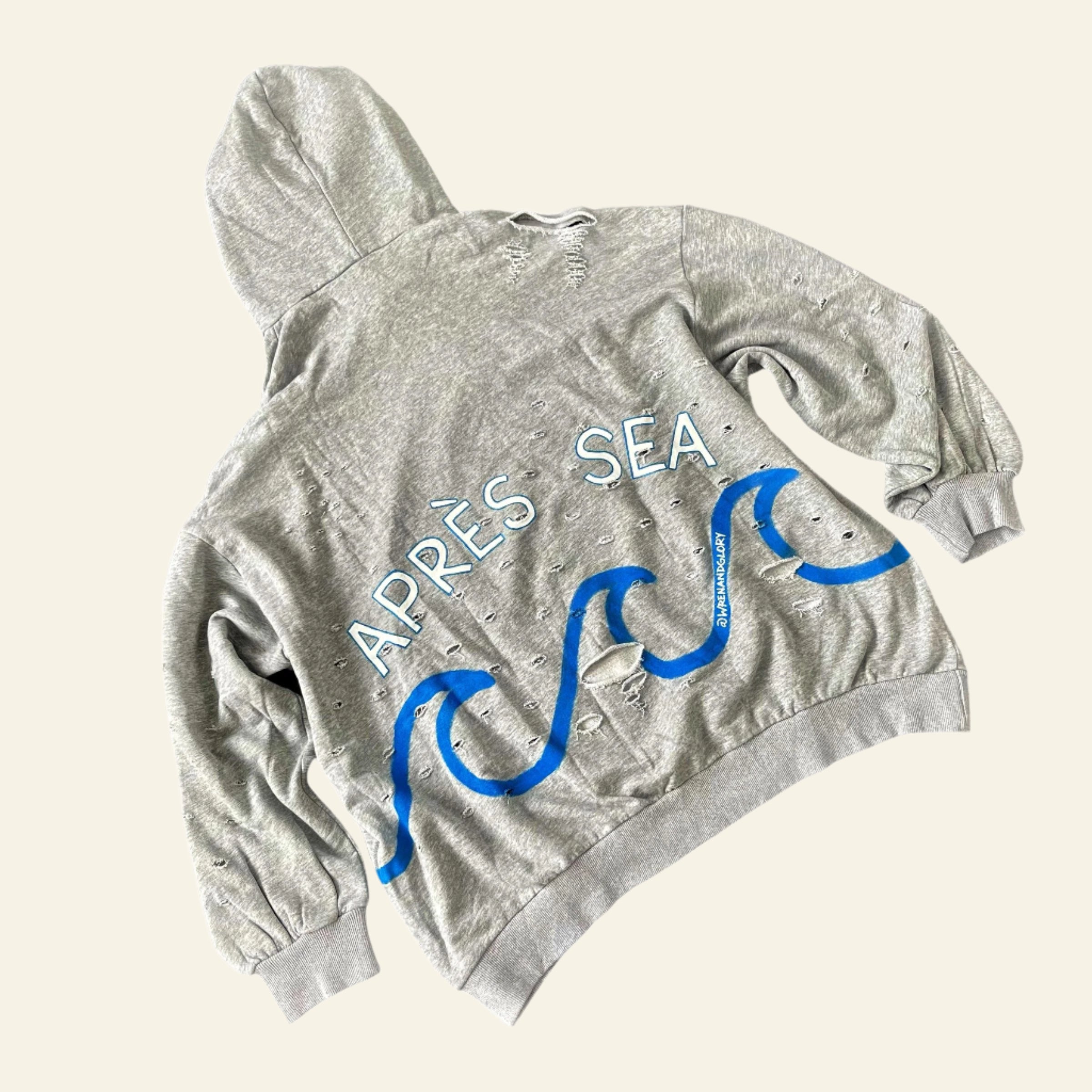 Gray hoodie with &