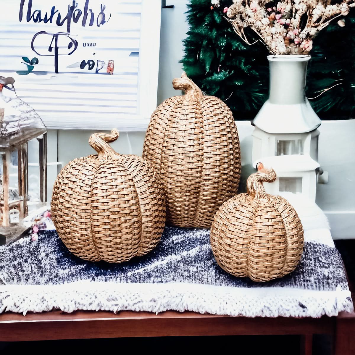 Gia Roma Basket Weave Statue Basket Weave Pumpkins