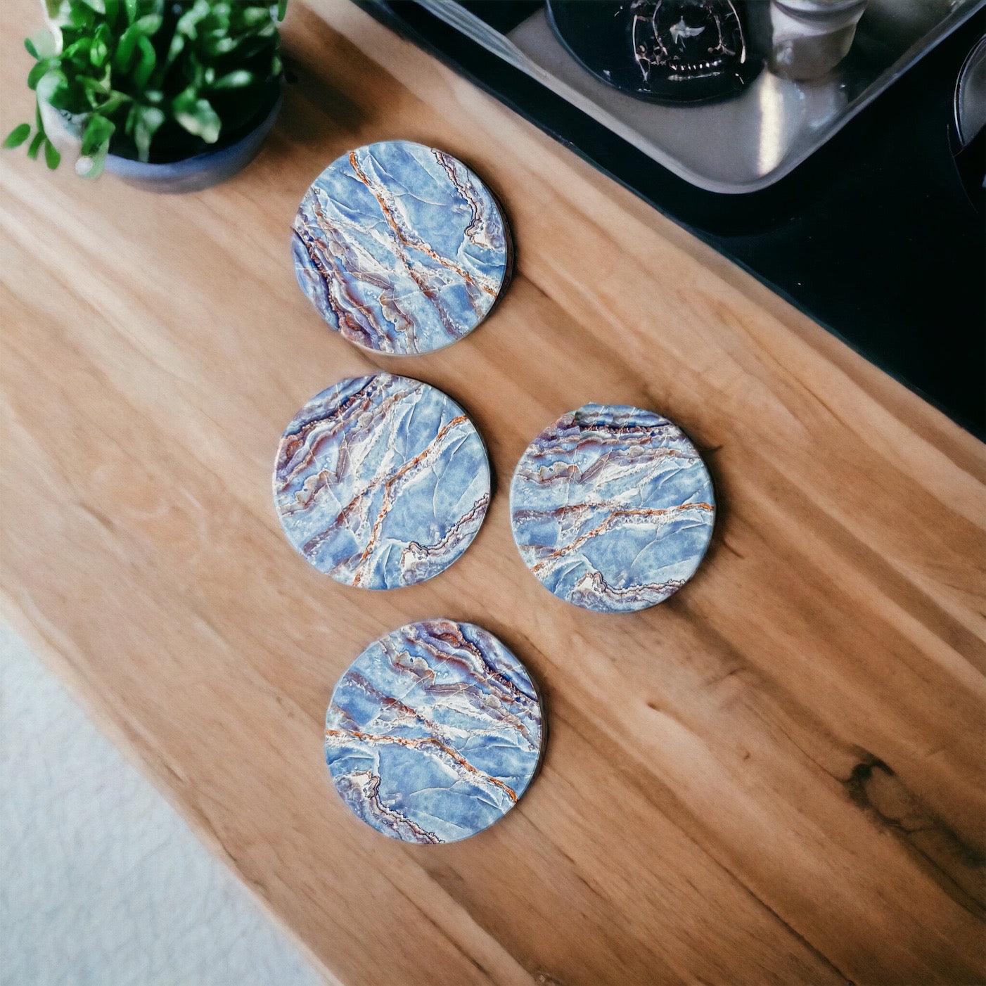 Gia Roma Coaster Marble Blue Coasters