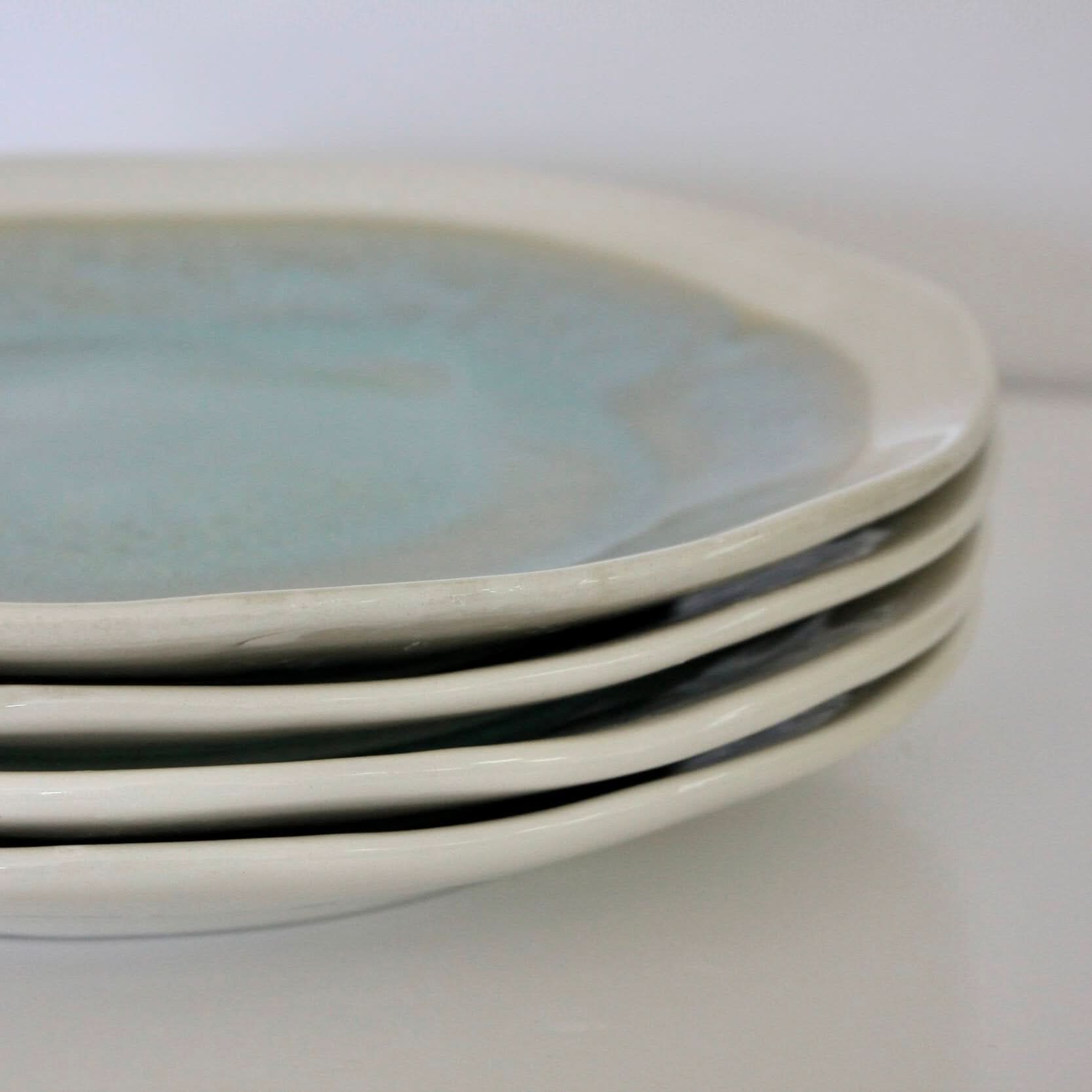 prodigalpottery Ceramic Sea Spray Set/4 Artisan Dinner Plate