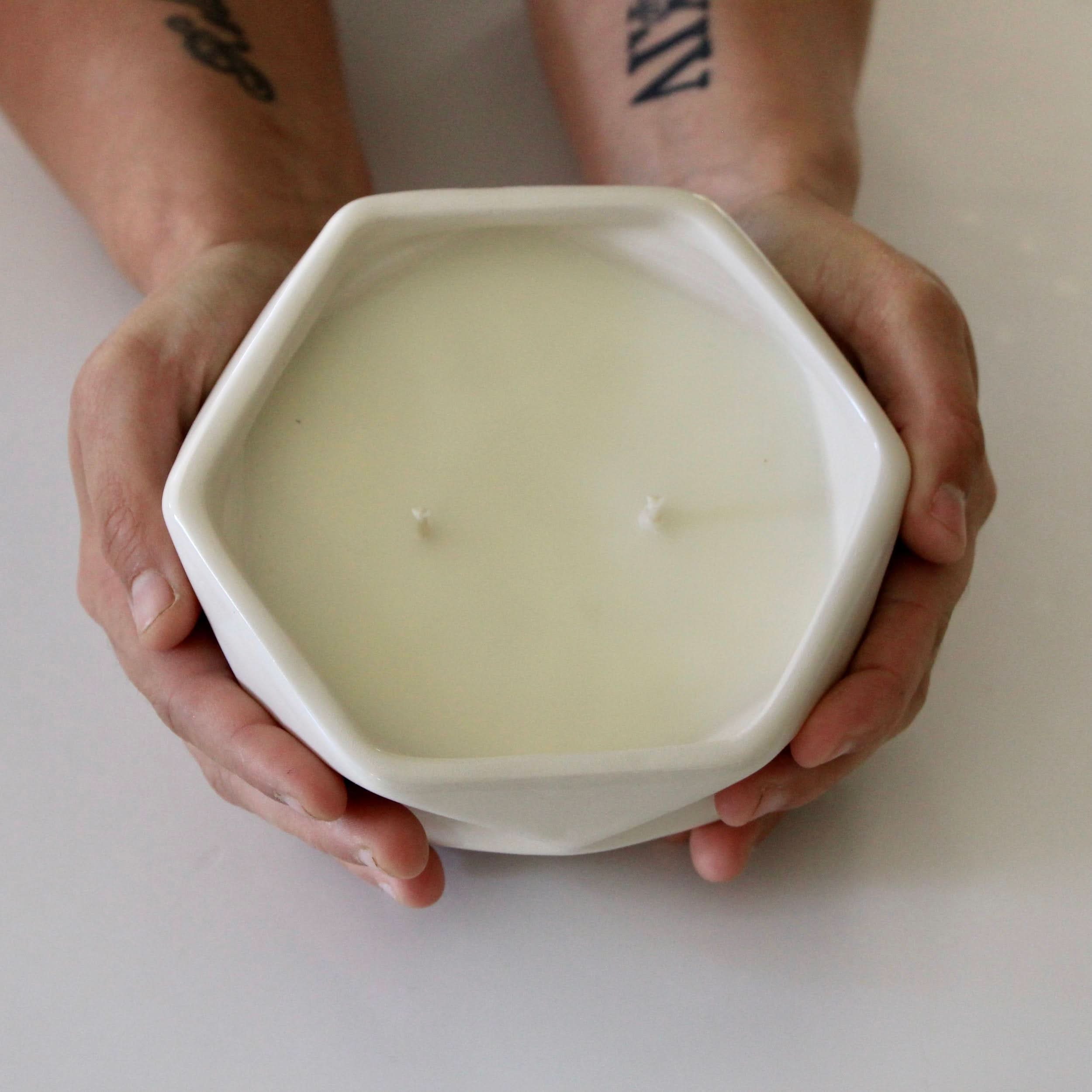 prodigalpottery Ceramic Community Naturals Prism Candle