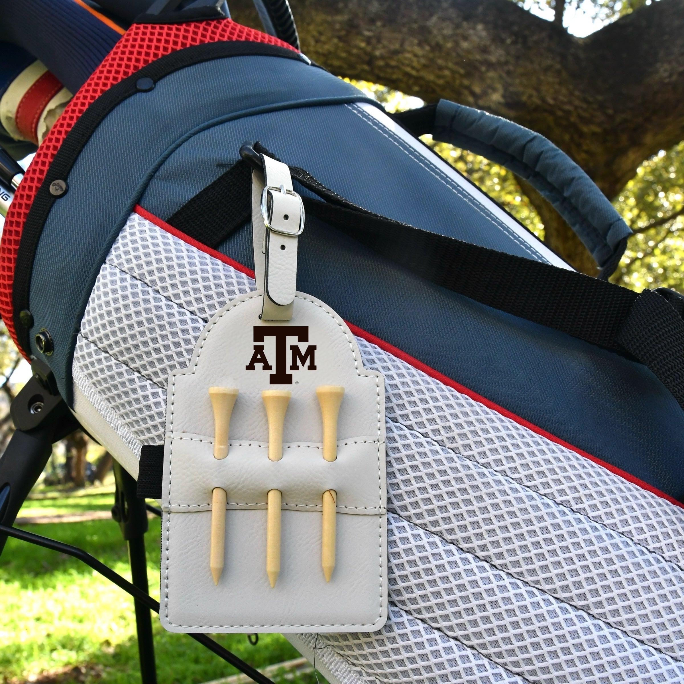 Texas A&M Leather Golf Tee Holder