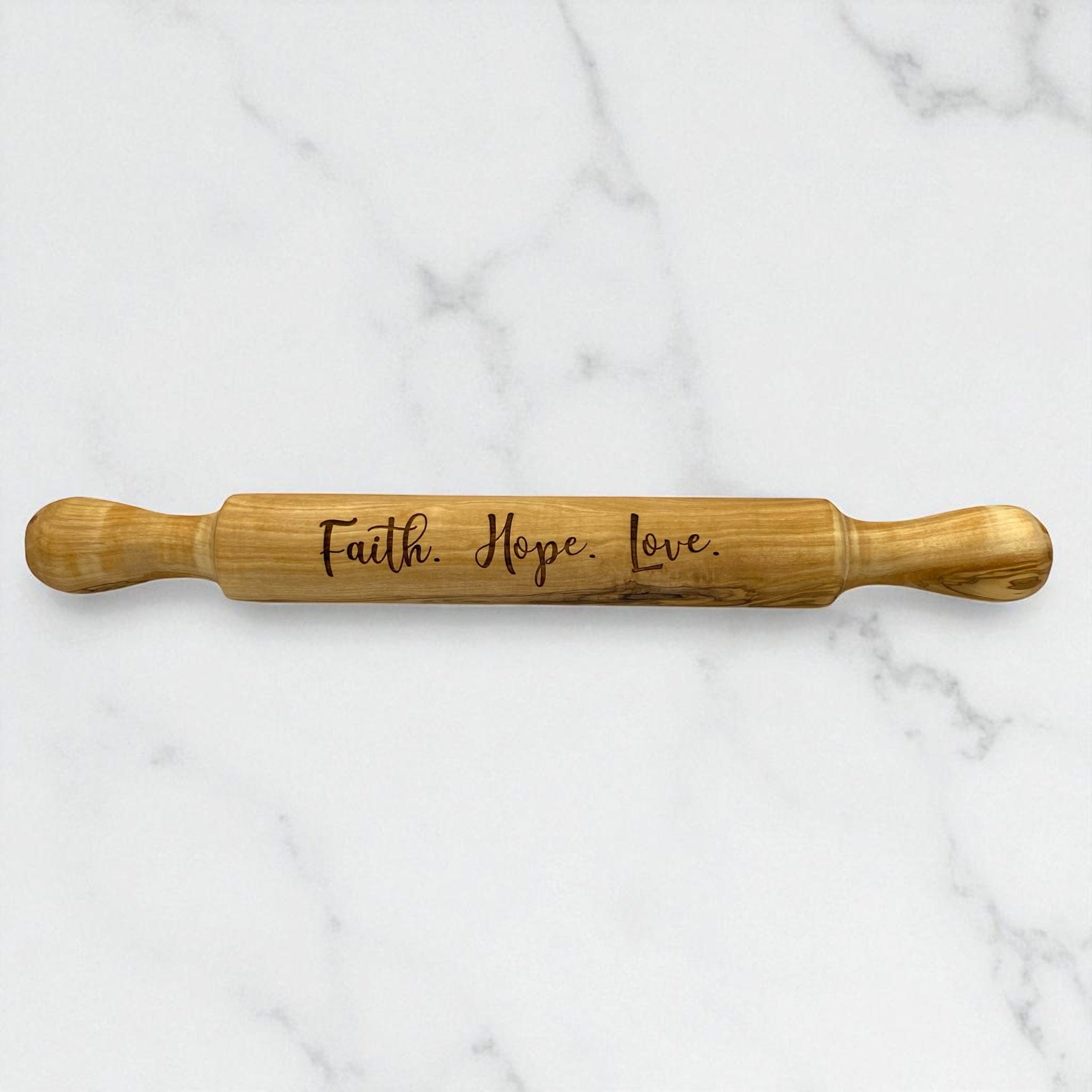 Olive Wood Rolling Pin With Handles - My American Goods