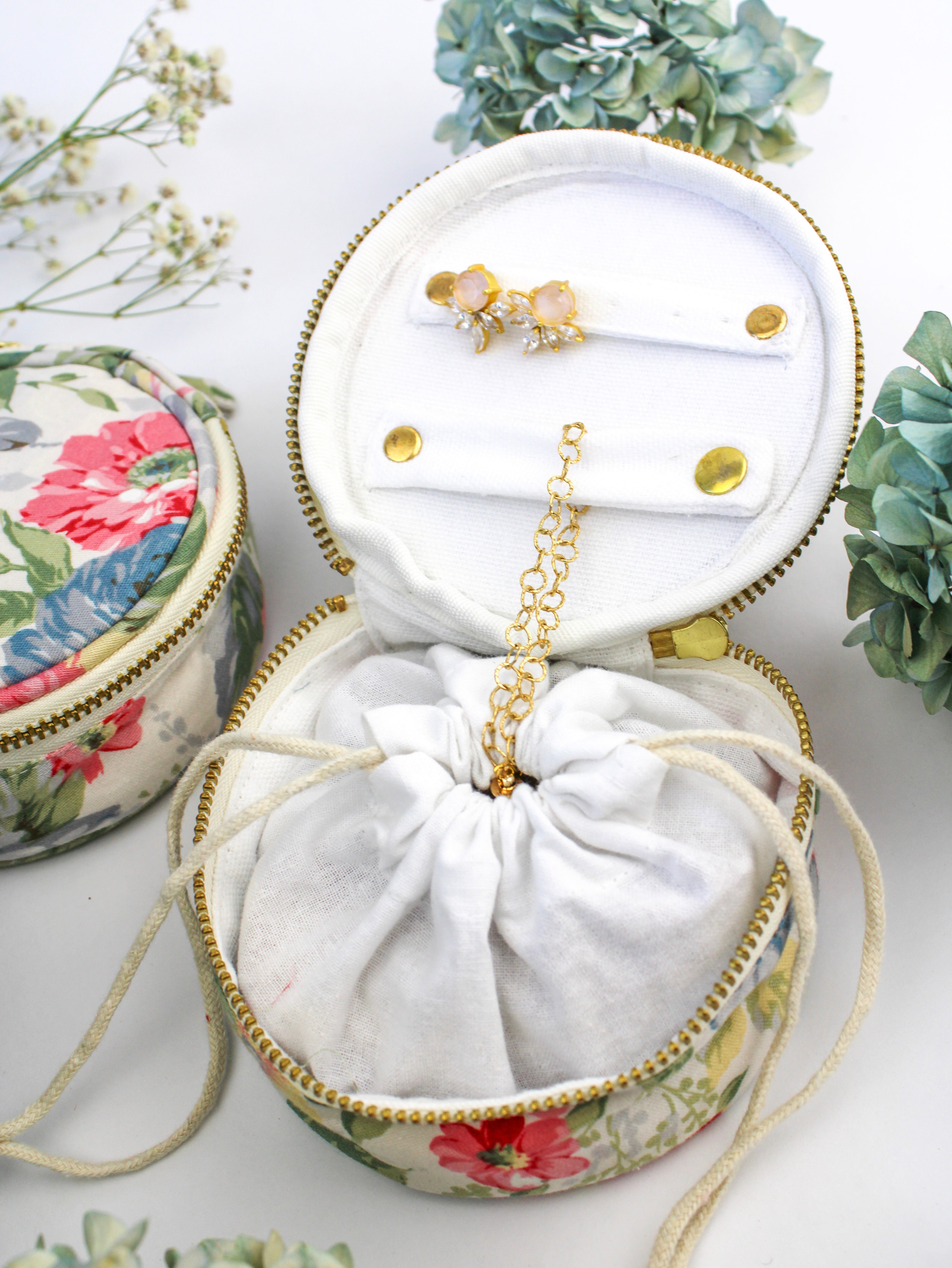 Pink Bouquet Jewelry Pouch - My American Goods