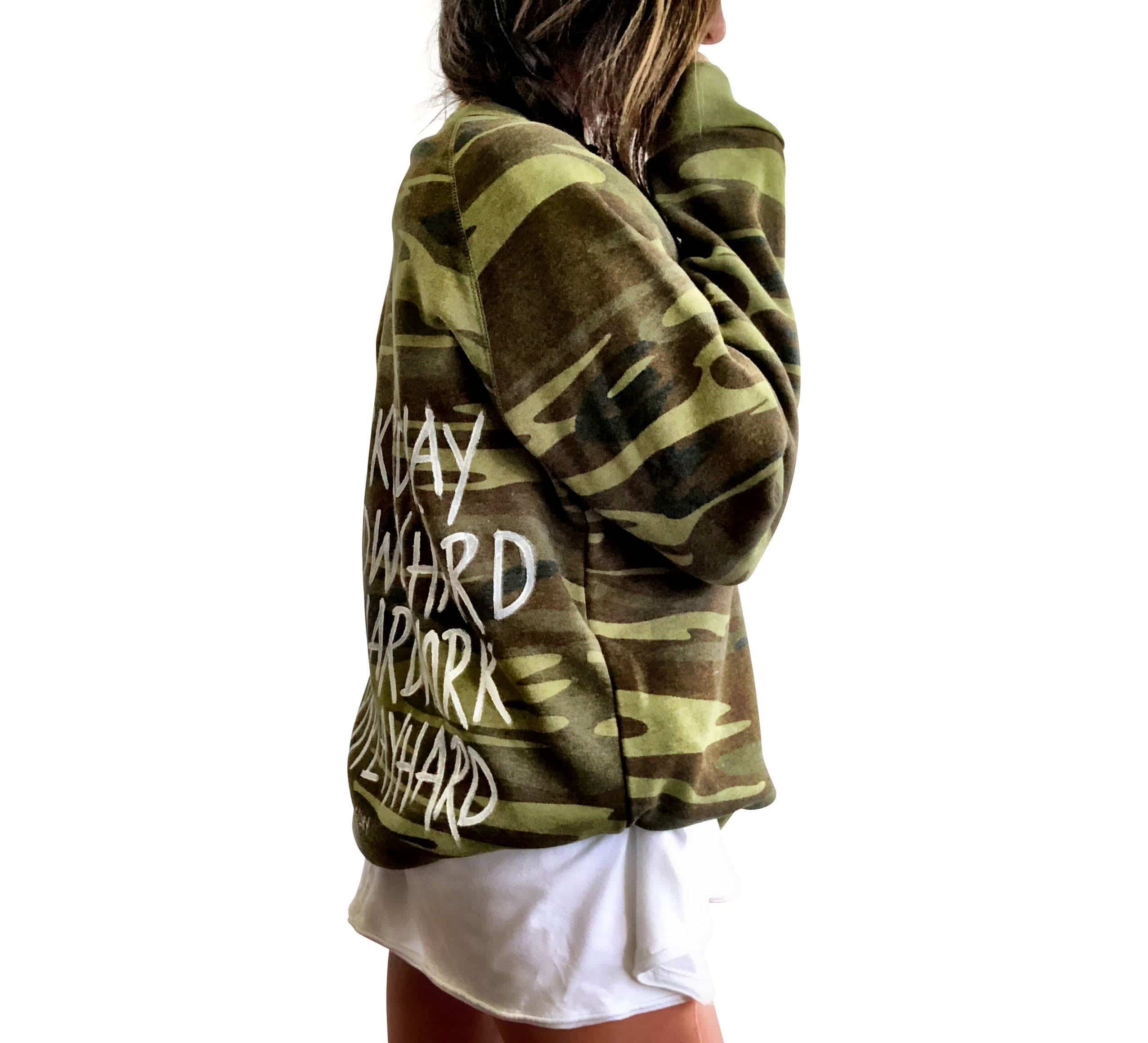 Wren + Glory sweatshirts Wren + Glory "PLAYTIME CAMO" Hand-Painted Sweatshirt