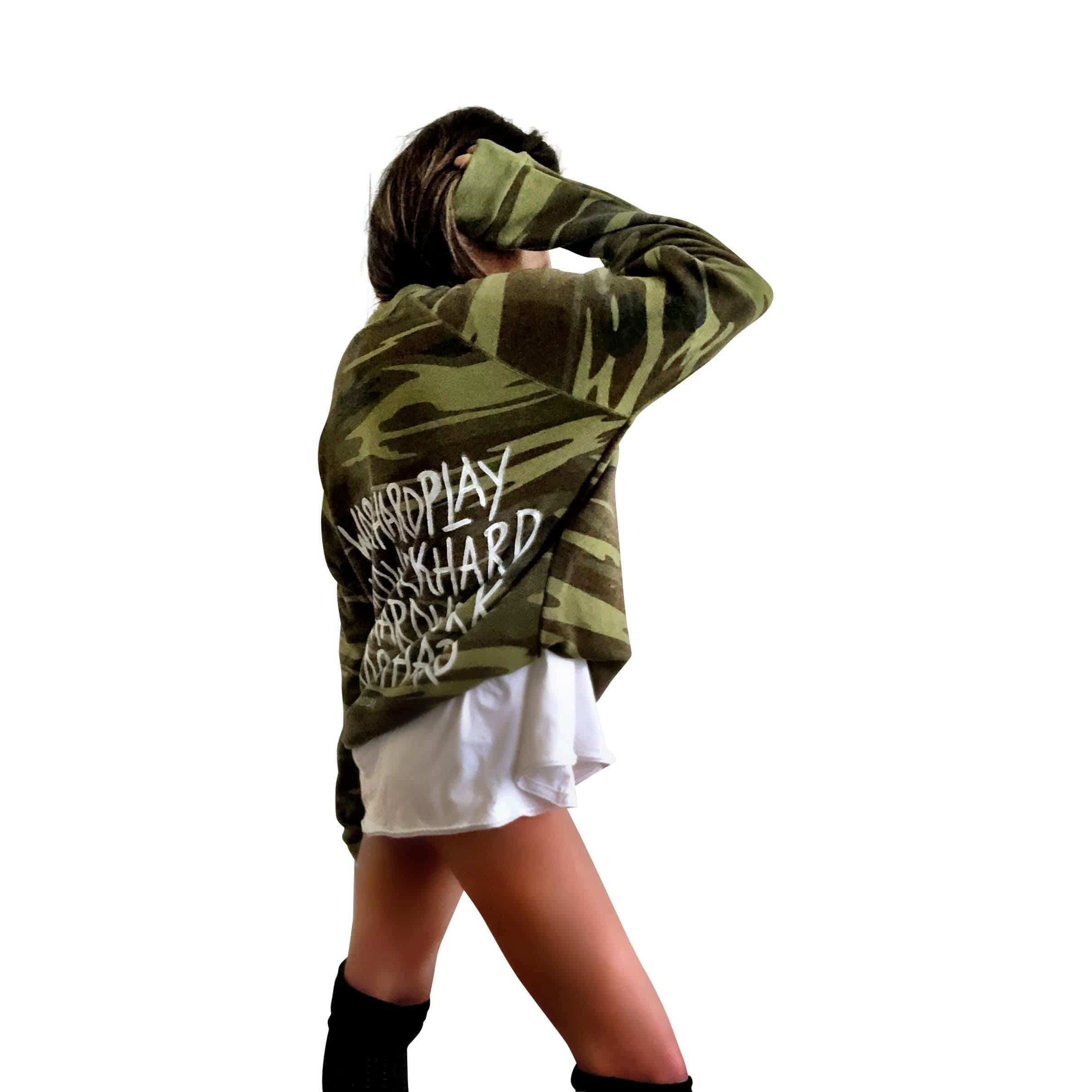 Wren + Glory sweatshirts Wren + Glory "PLAYTIME CAMO" Hand-Painted Sweatshirt