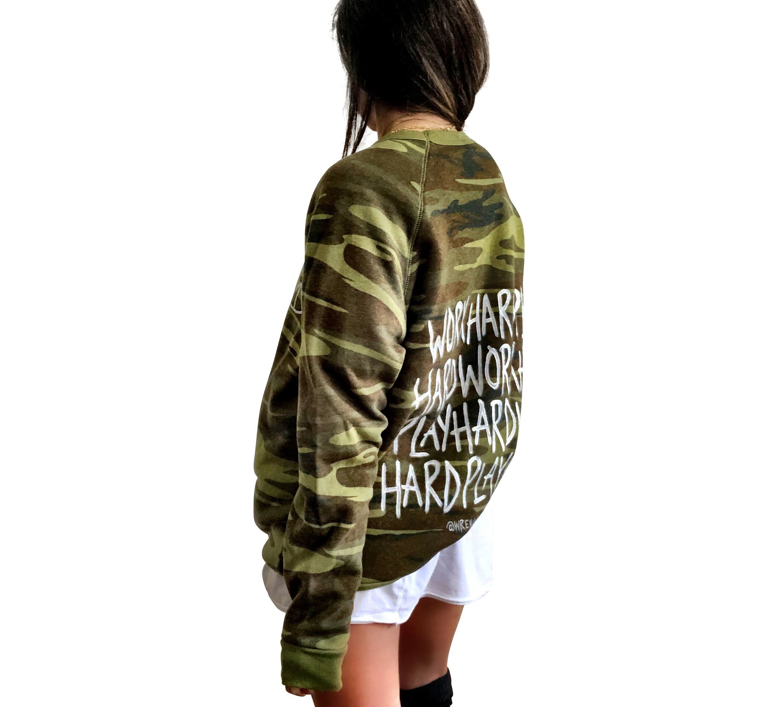 Wren + Glory "PLAYTIME CAMO" Hand-Painted Sweatshirt - My American Goods