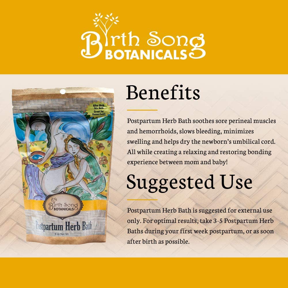 Postpartum Herb Bath- Sitz Bath Soak for Postpartum Recovery, Perineal Care, Soothes Hemorrhoids and After Birth Support for Mom and Baby 8 oz. - My American Goods