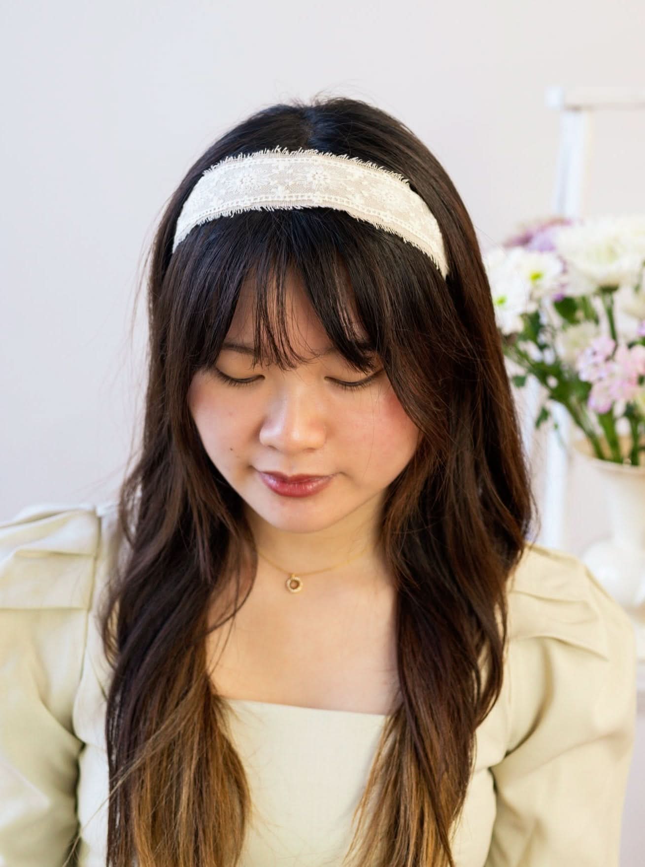 Ash & Rose Clara Lace and Linen Headband