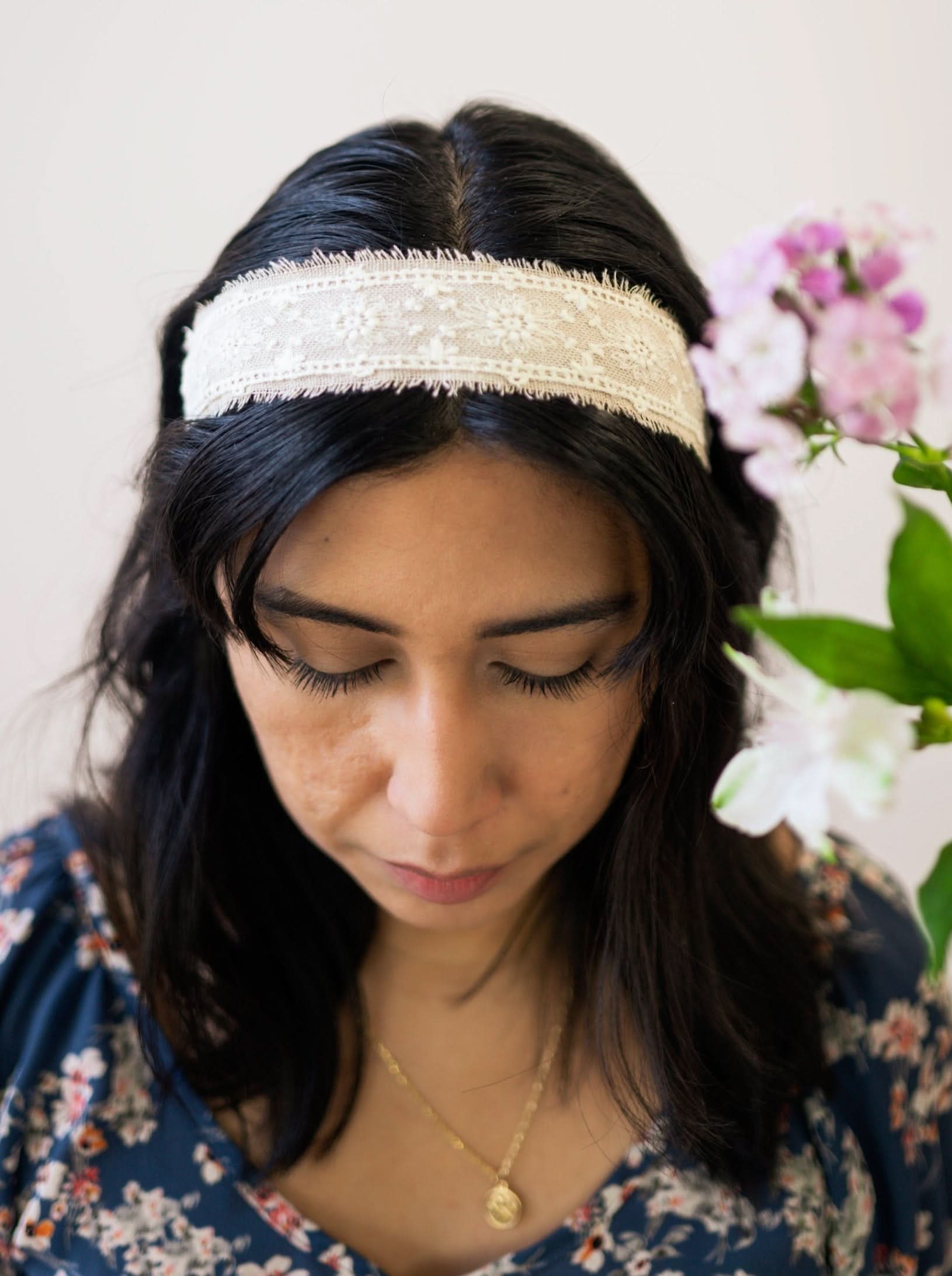 Ash & Rose Clara Lace and Linen Headband