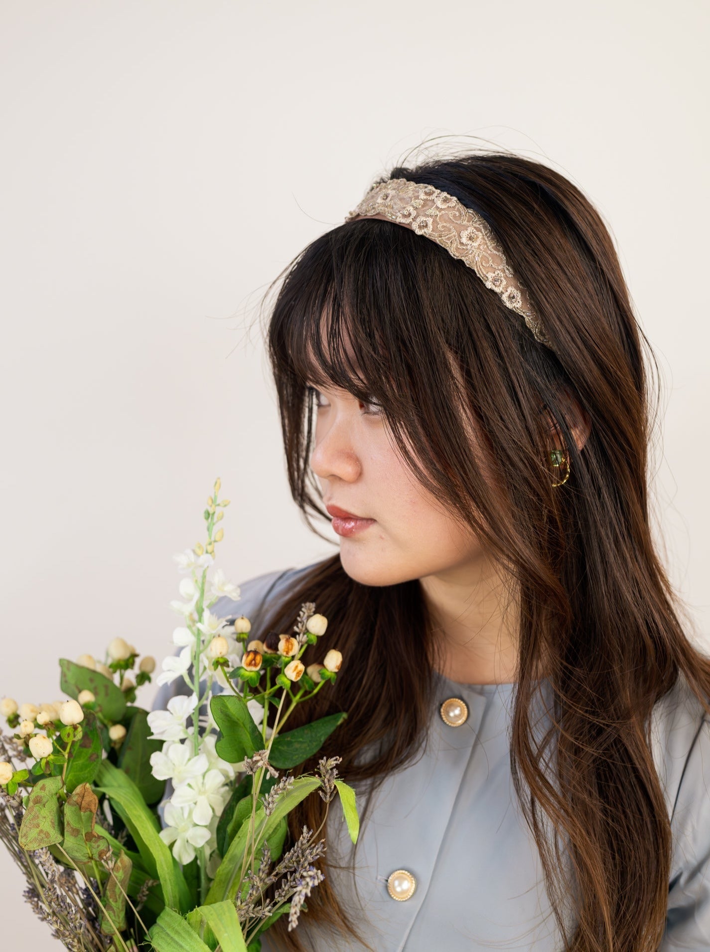 Hayden Tan Beaded Headband - My American Goods