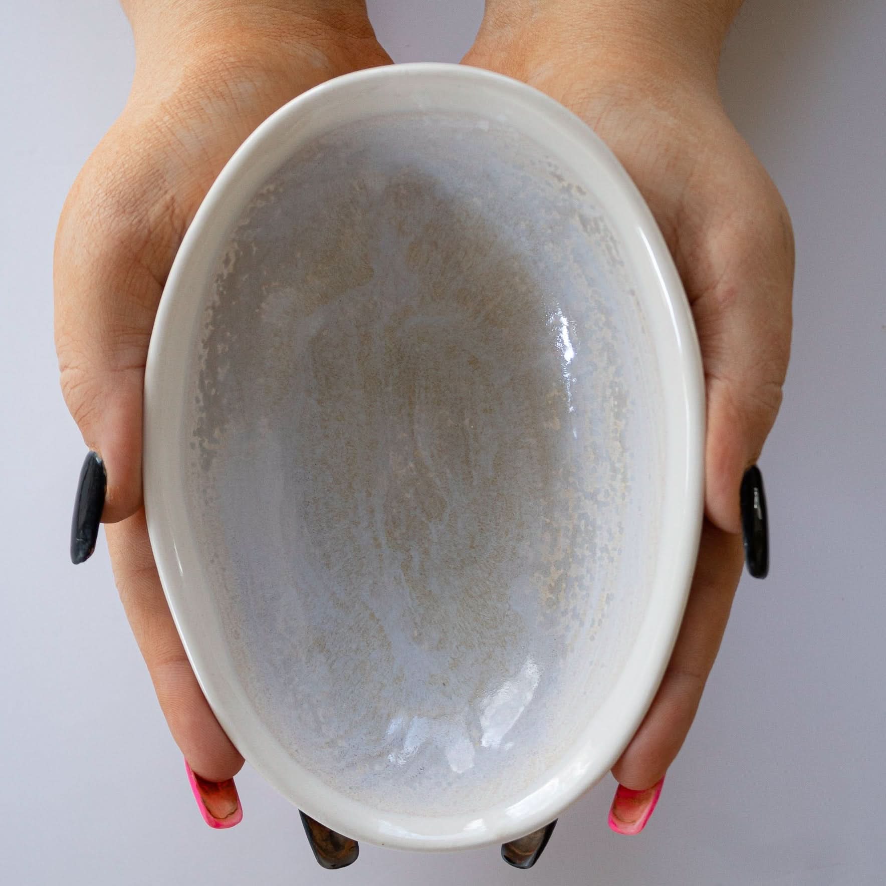 prodigalpottery Ceramic Oyster Shell Artisan Oval Dish