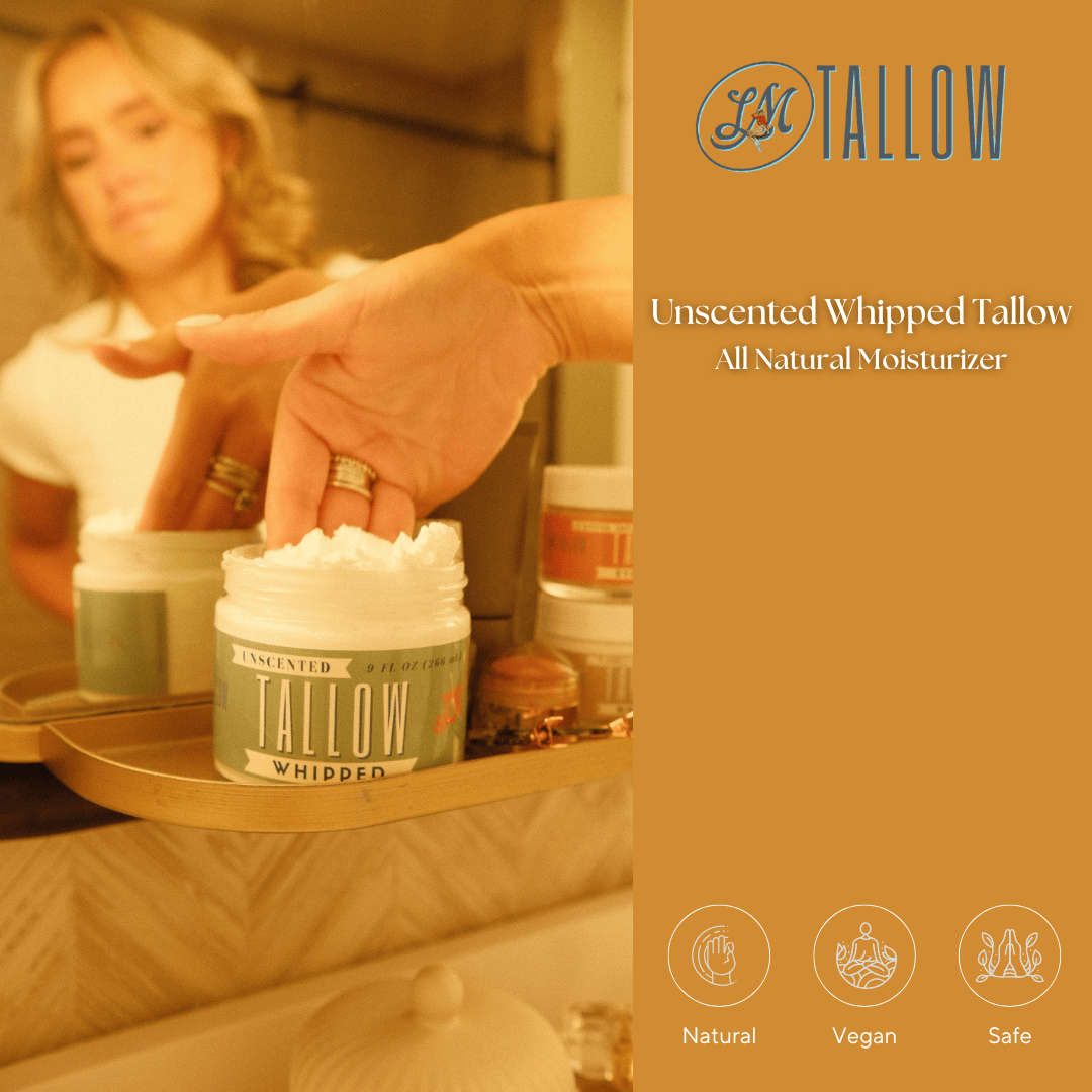 Unscented Whipped Tallow | All Natural Moisturizer Size 2oz-85oz - My American Goods
