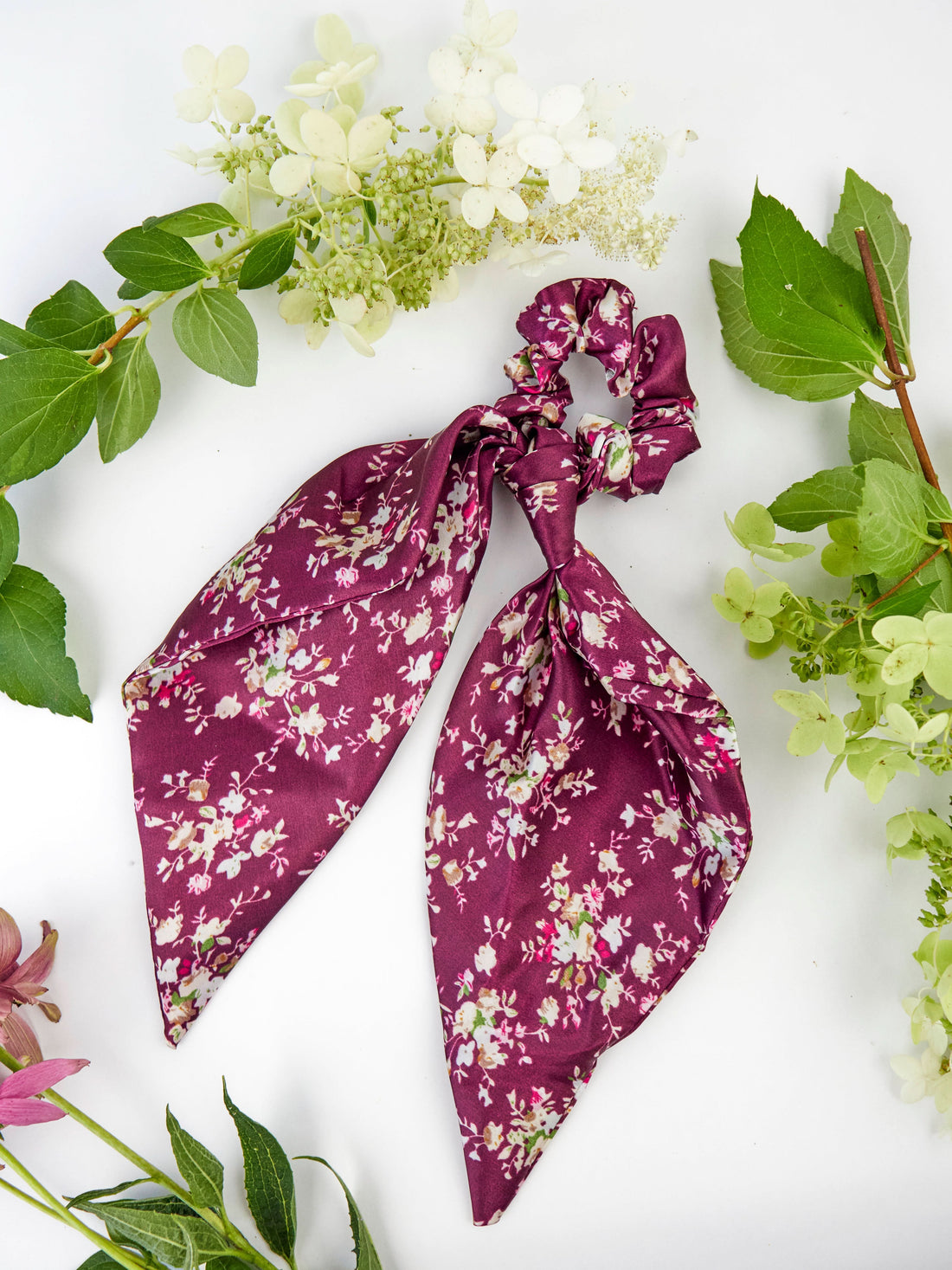 Purple Satin Scarf Scrunchie - My American Goods