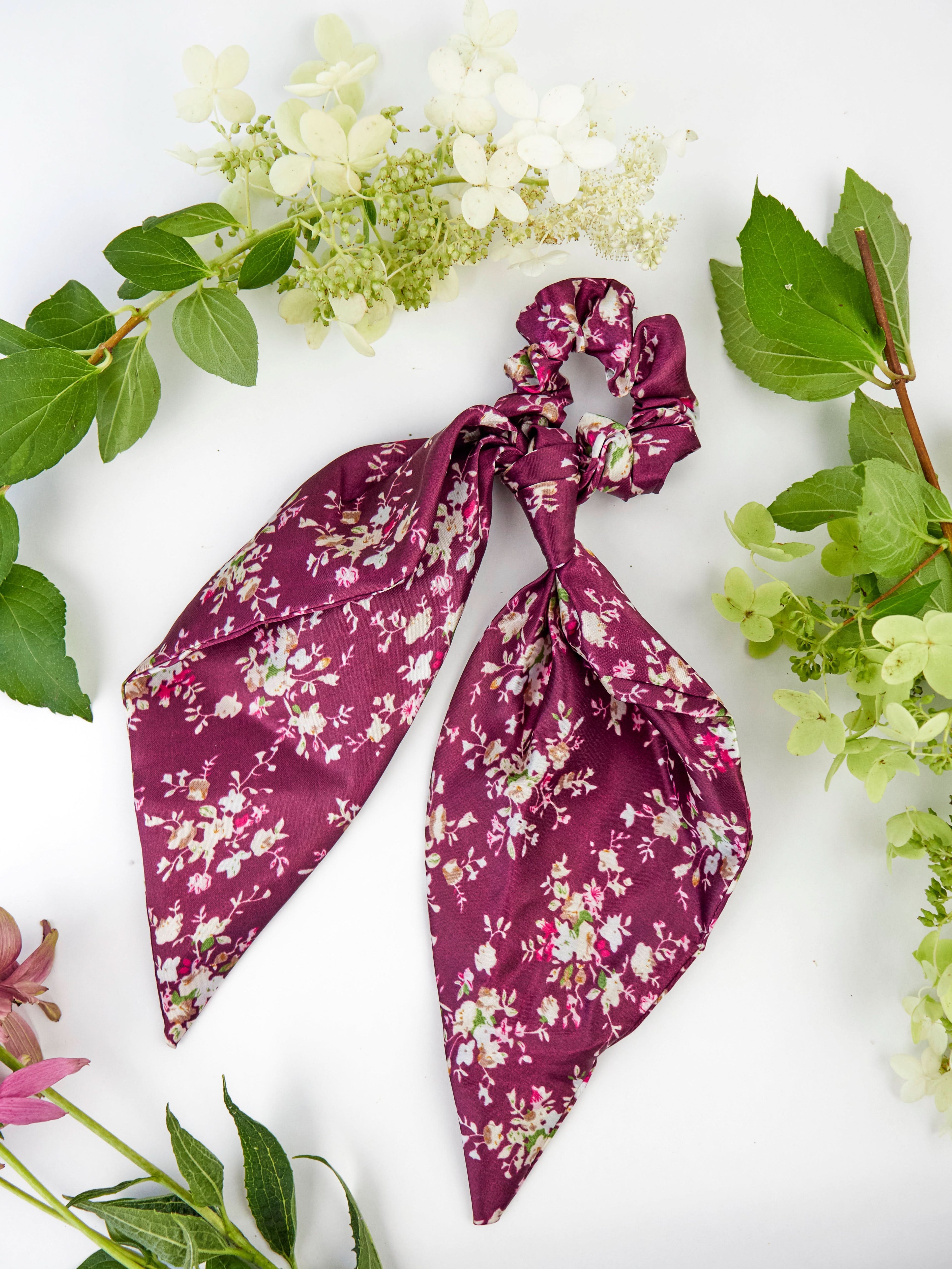 Ash & Rose Scrunchy Purple Satin Scarf Scrunchie