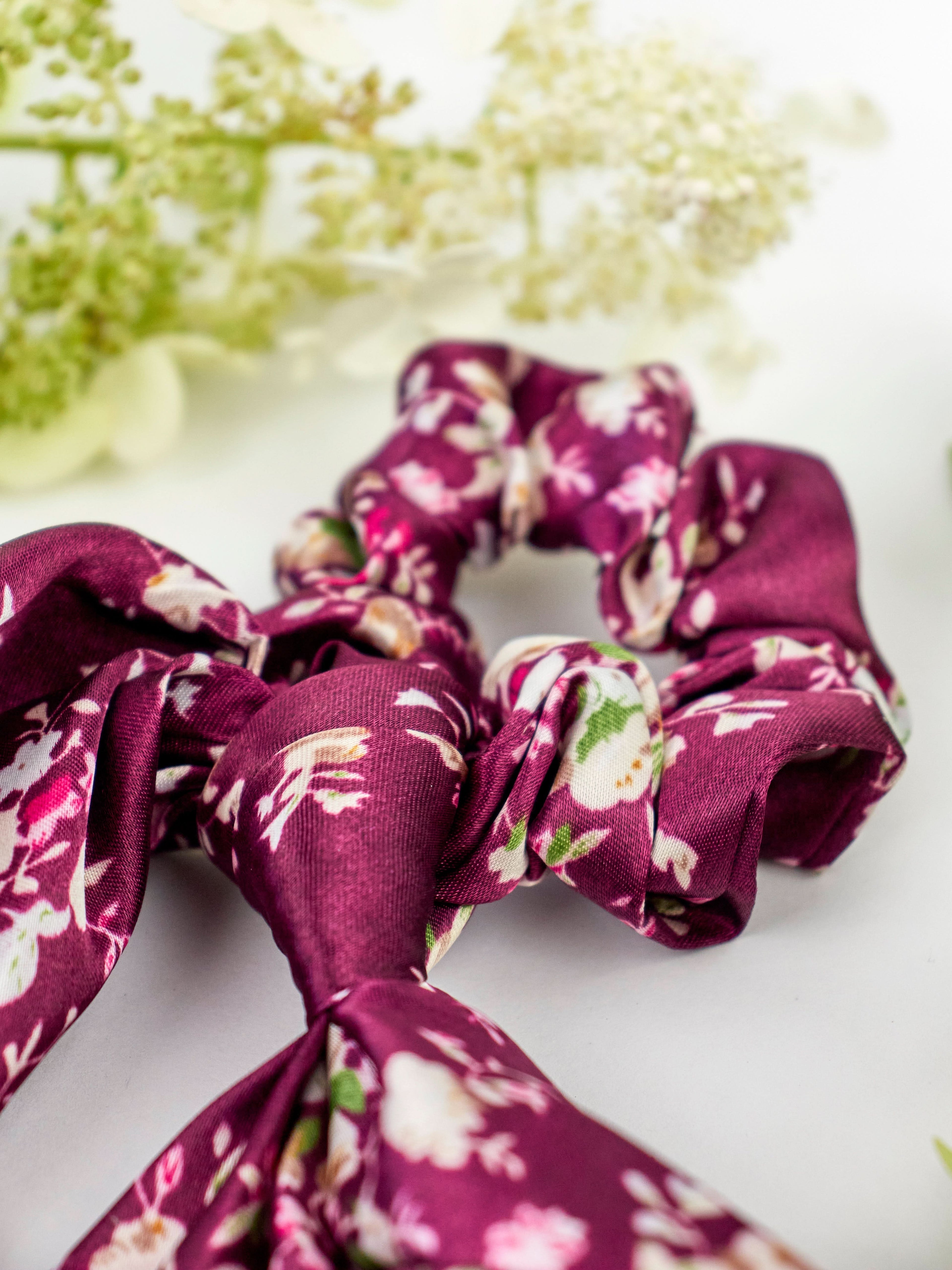 Ash & Rose Scrunchy Purple Satin Scarf Scrunchie