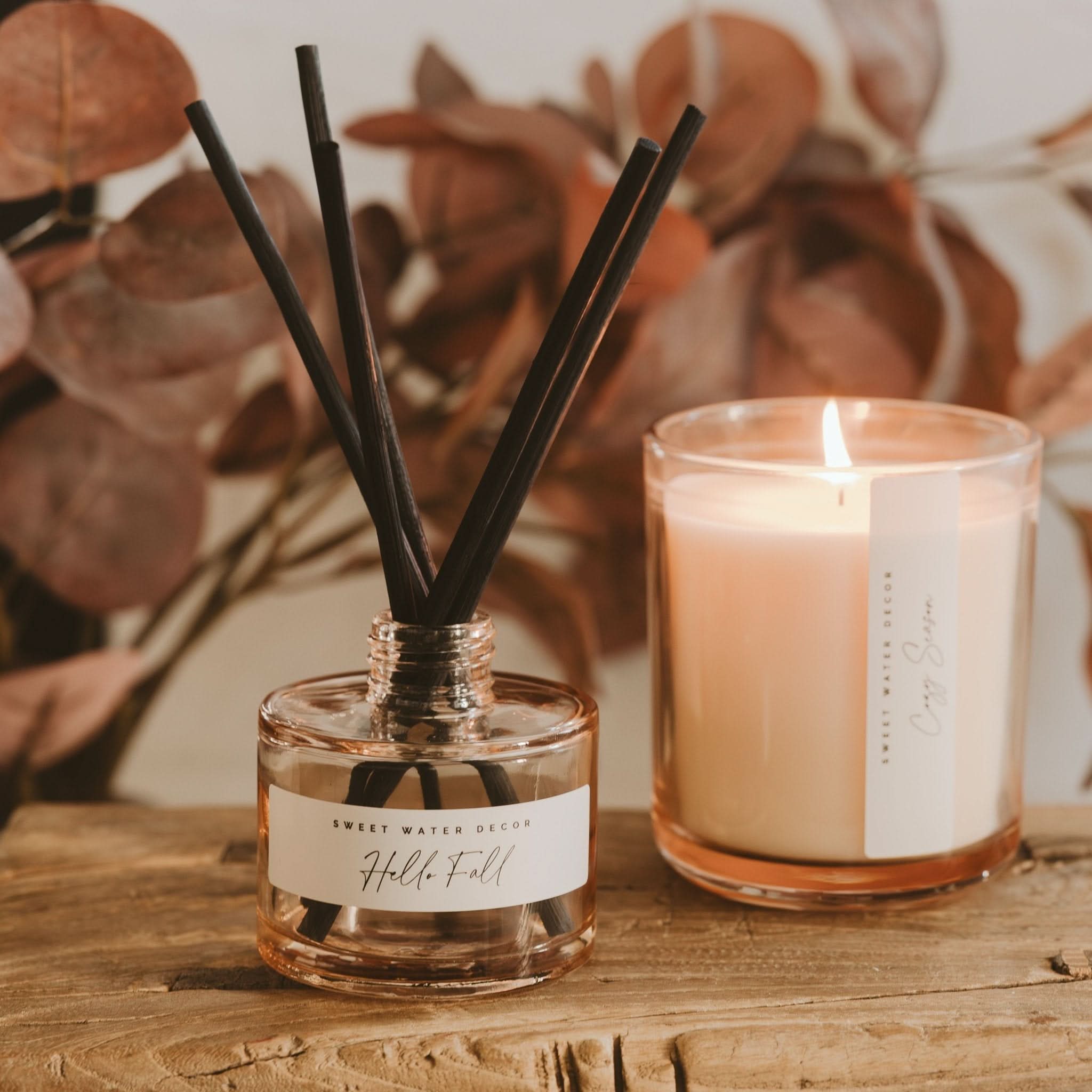 Hello Fall Tinted Glass Jar Reed Diffuser - My American Goods