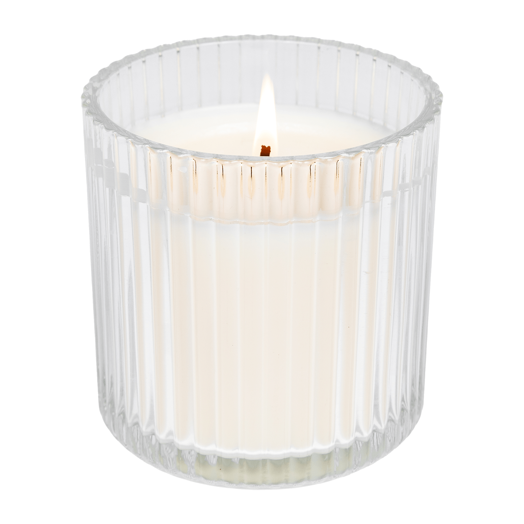 Christmas Fluted Soy Candle - Ribbed Glass Jar - 12 oz - My American Goods