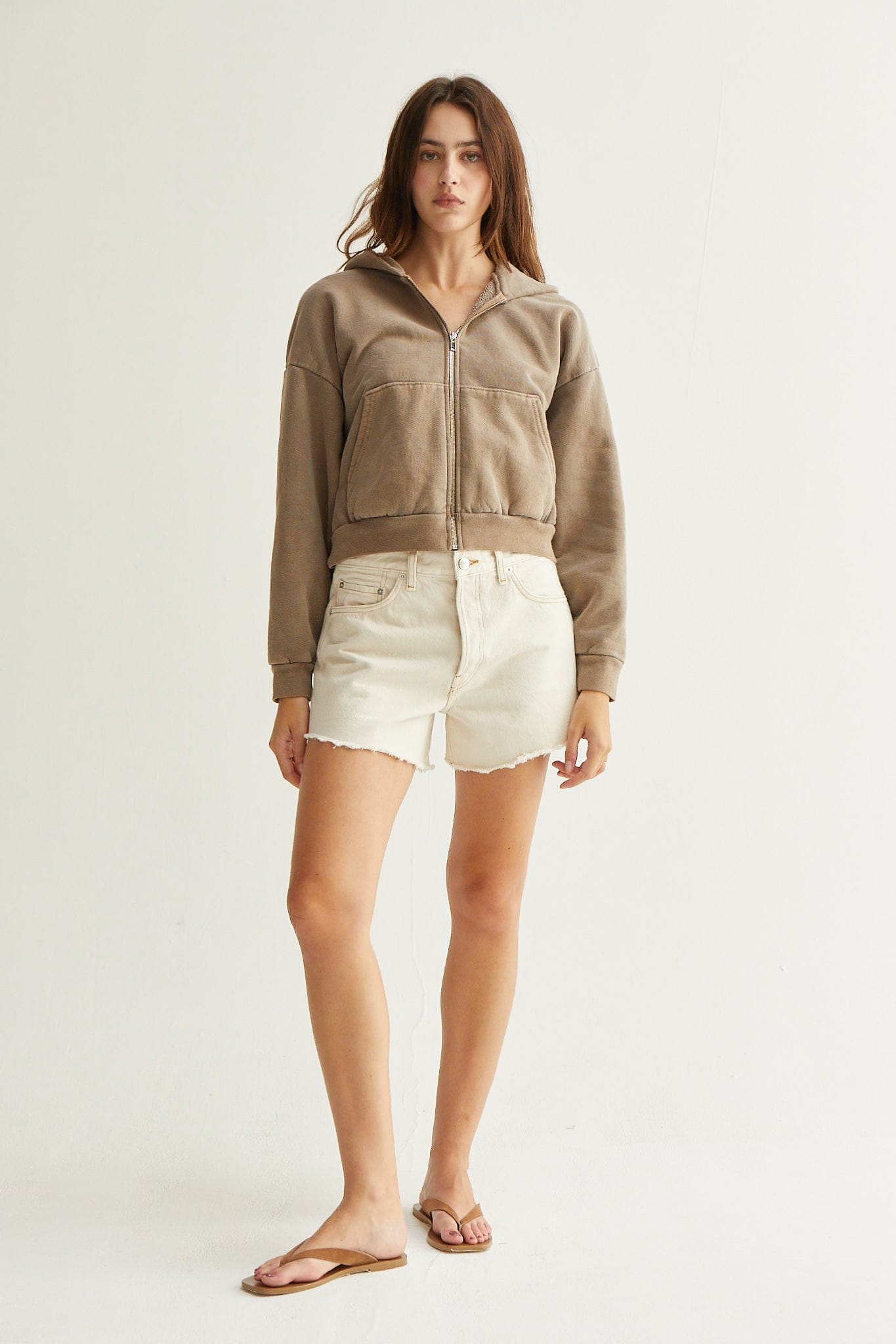Rosie Cropped Zip-Up Hoodie - My American Goods