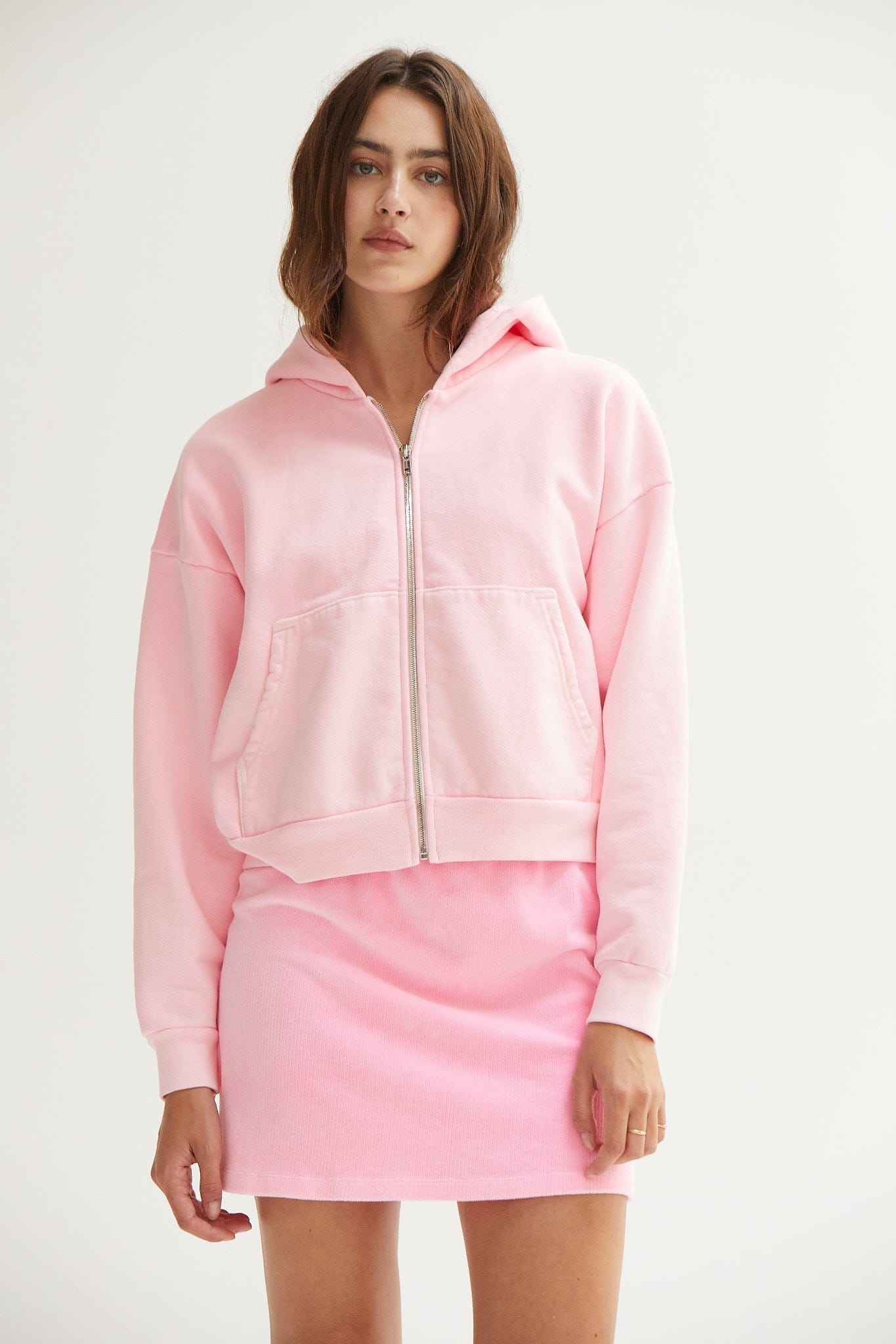 Rosie Cropped Zip-Up Hoodie - My American Goods