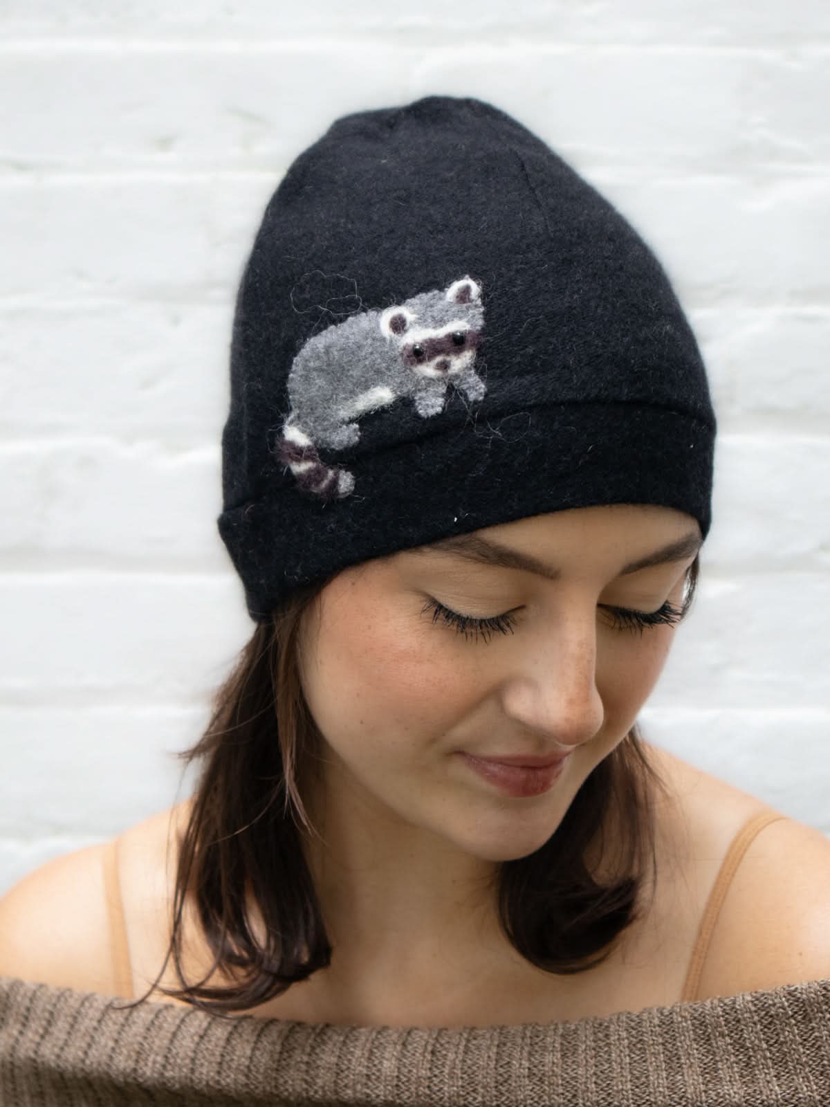 Raccoon Cashmere Hat- Adult/Big Kid - My American Goods
