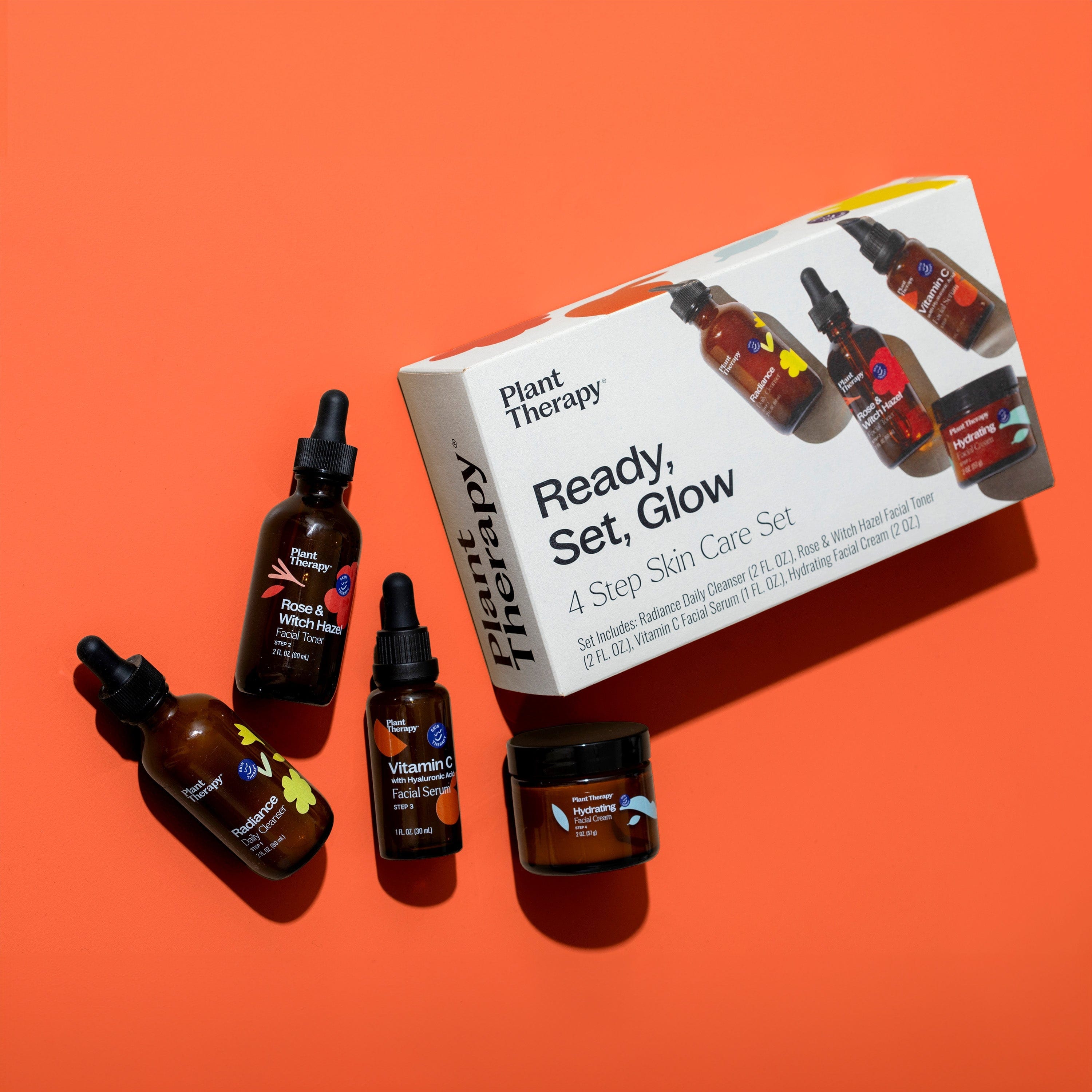 Plant Therapy Hair & Skin Care Ready, Set, Glow 4 Step Skin Care Set